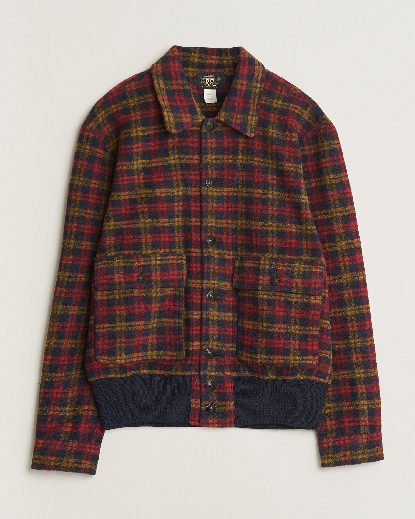 Heren | Jassen | RRL | Knit Bomber Jacket Red Multi