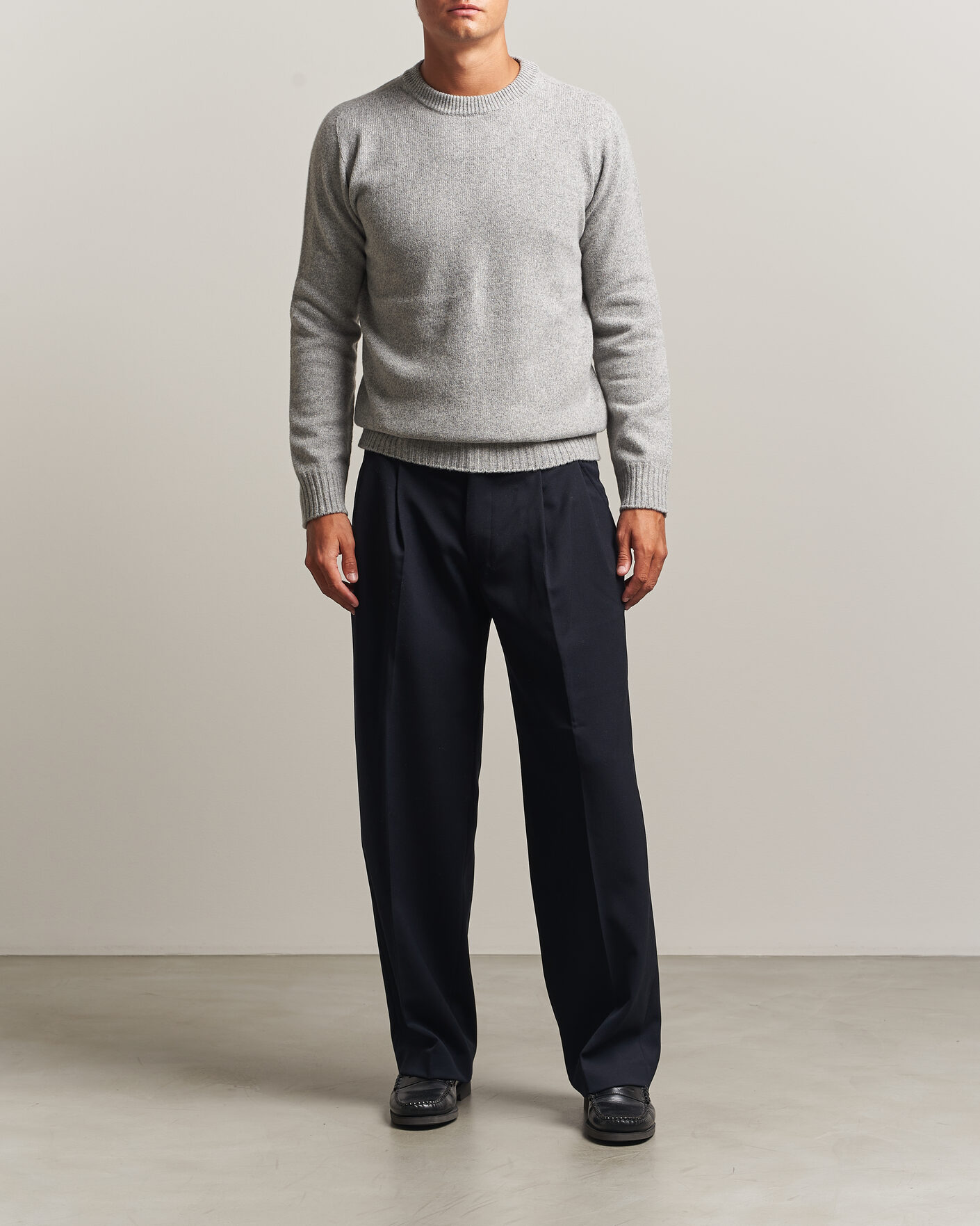 Heren | Truien | Altea | Wool/Cashmere Crew Neck Pullover Light Grey