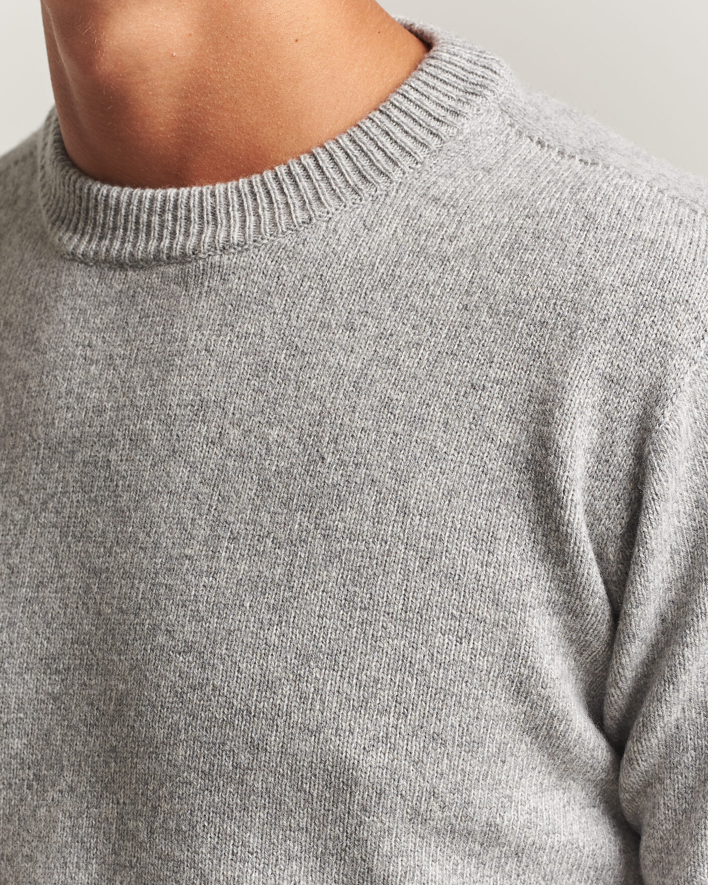 Heren | Truien | Altea | Wool/Cashmere Crew Neck Pullover Light Grey