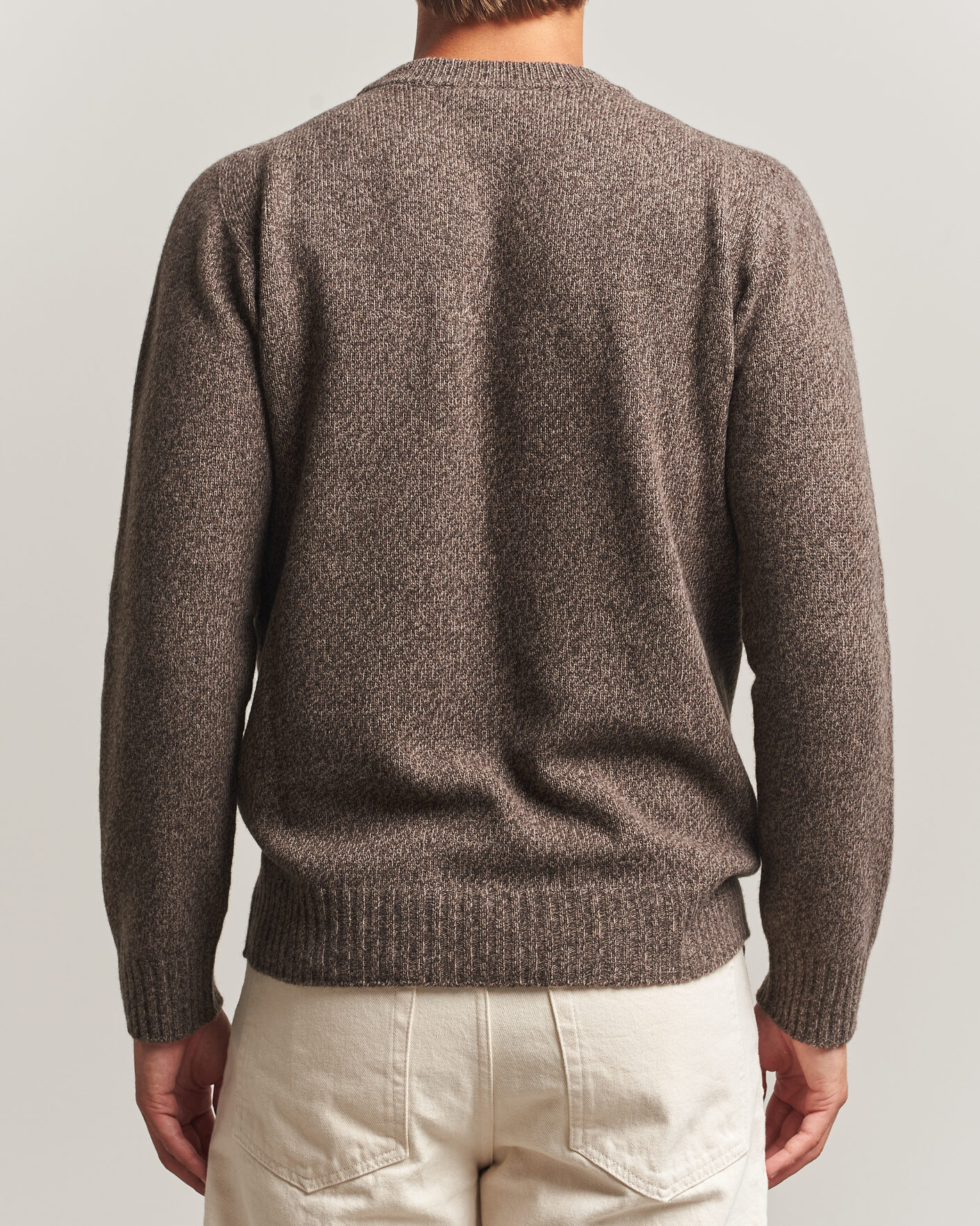 Heren | Truien | Altea | Wool/Cashmere Crew Neck Pullover Brown Melange