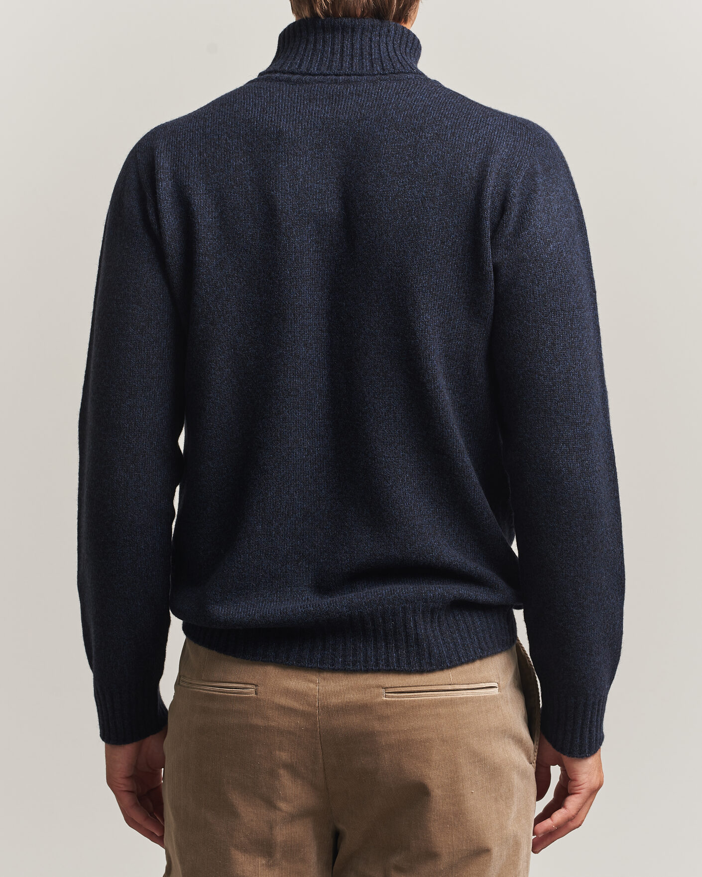 Heren | Truien | Altea | Wool/Cashmere Rollneck Navy Melange