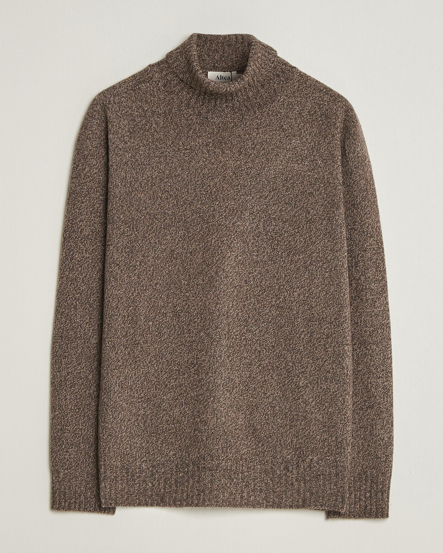 Heren | Truien | Altea | Wool/Cashmere Rollneck Brown Melange