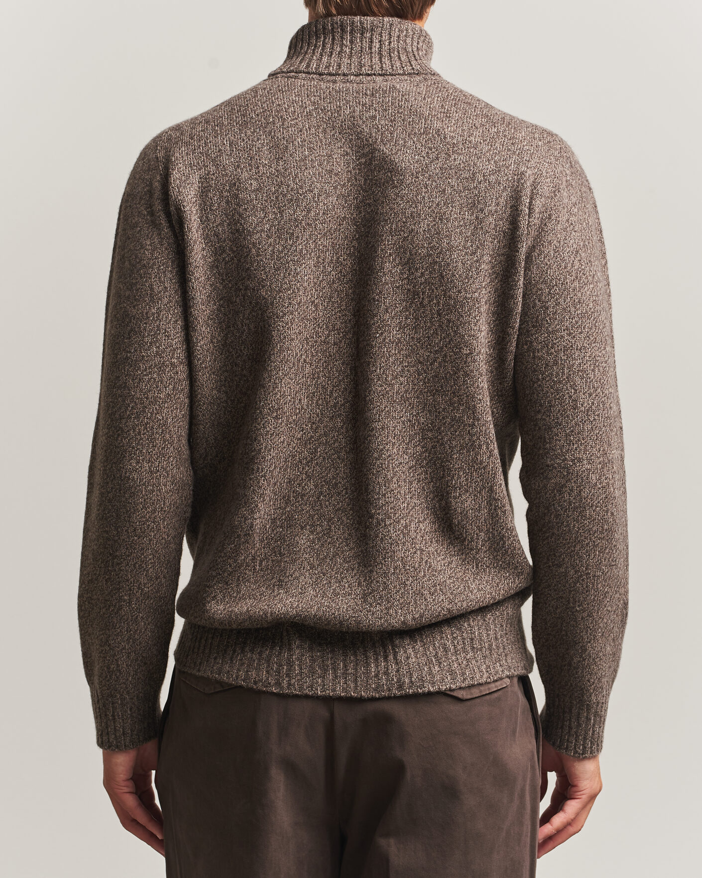 Heren | Truien | Altea | Wool/Cashmere Rollneck Brown Melange