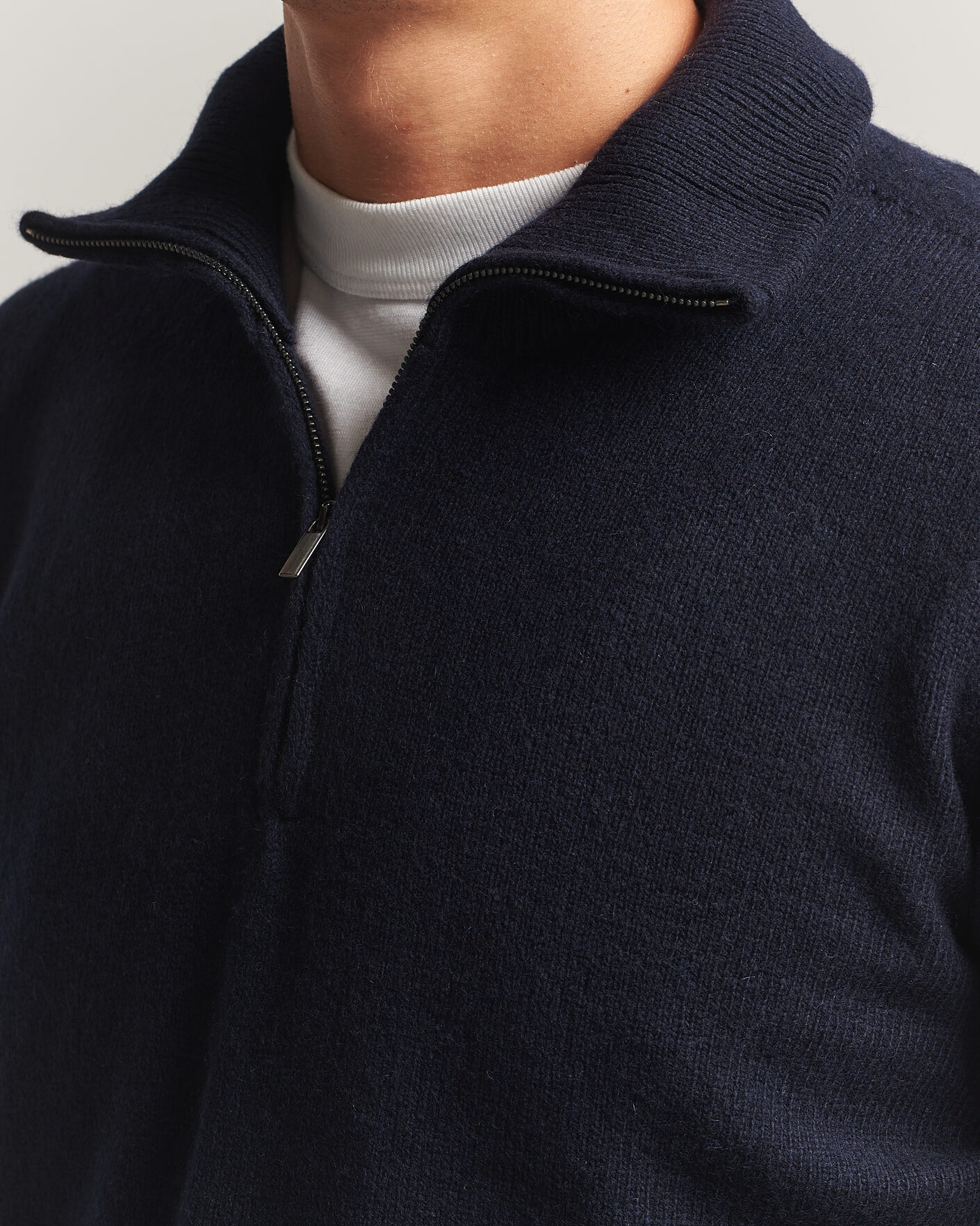Heren | Truien | Altea | Wool/Cashmere Half Zip Navy