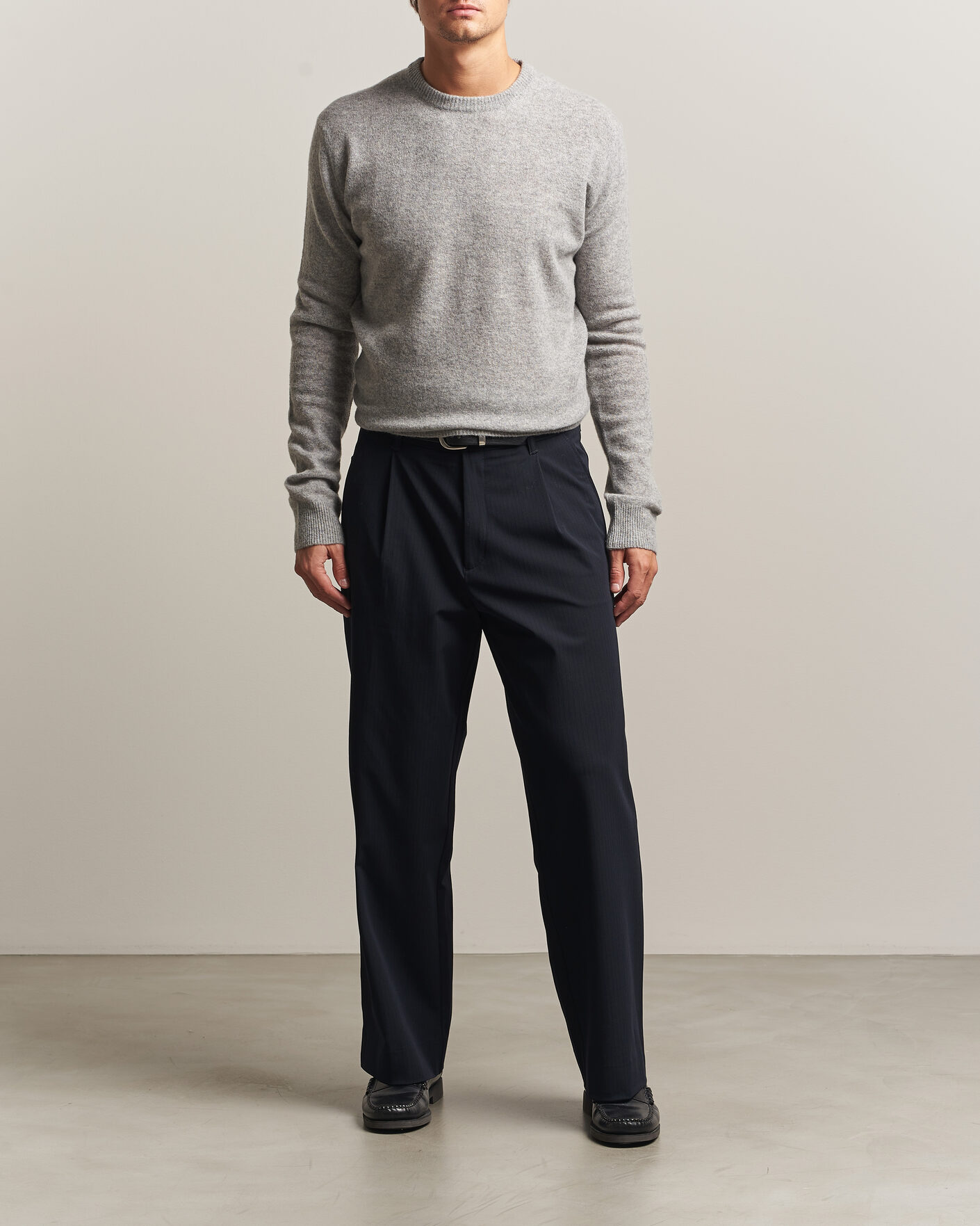Heren | Truien | Altea | Cloud Cashmere Blend Sweater Grey Melange