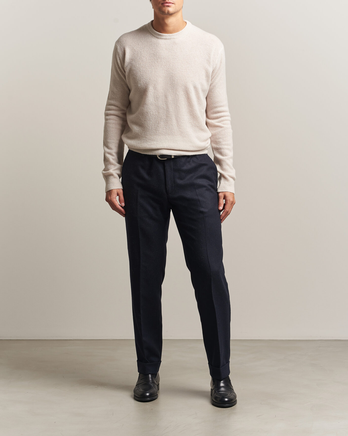 Heren | Truien | Altea | Cloud Cashmere Blend Sweater Latte