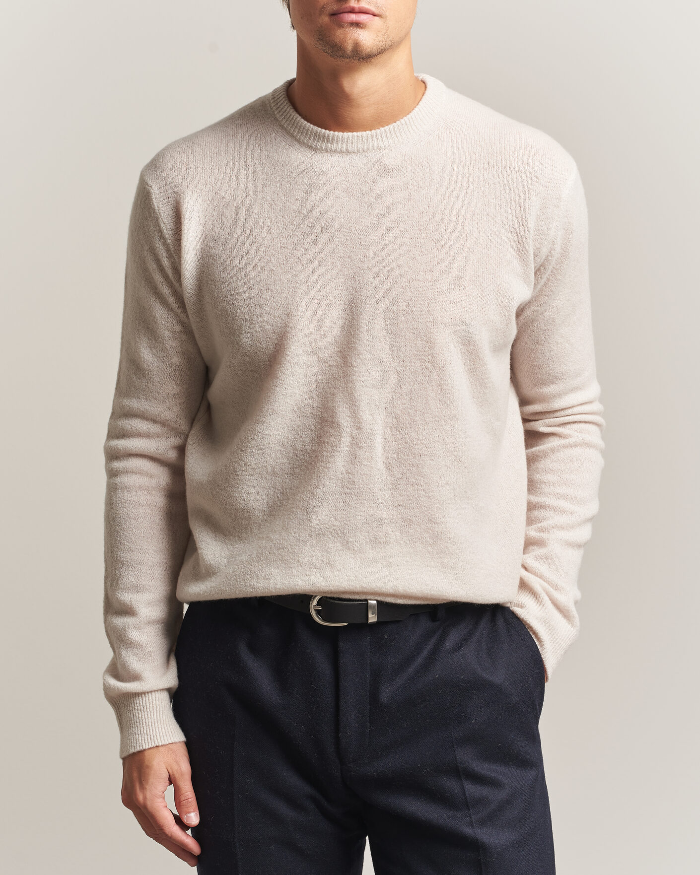 Heren | Truien | Altea | Cloud Cashmere Blend Sweater Latte