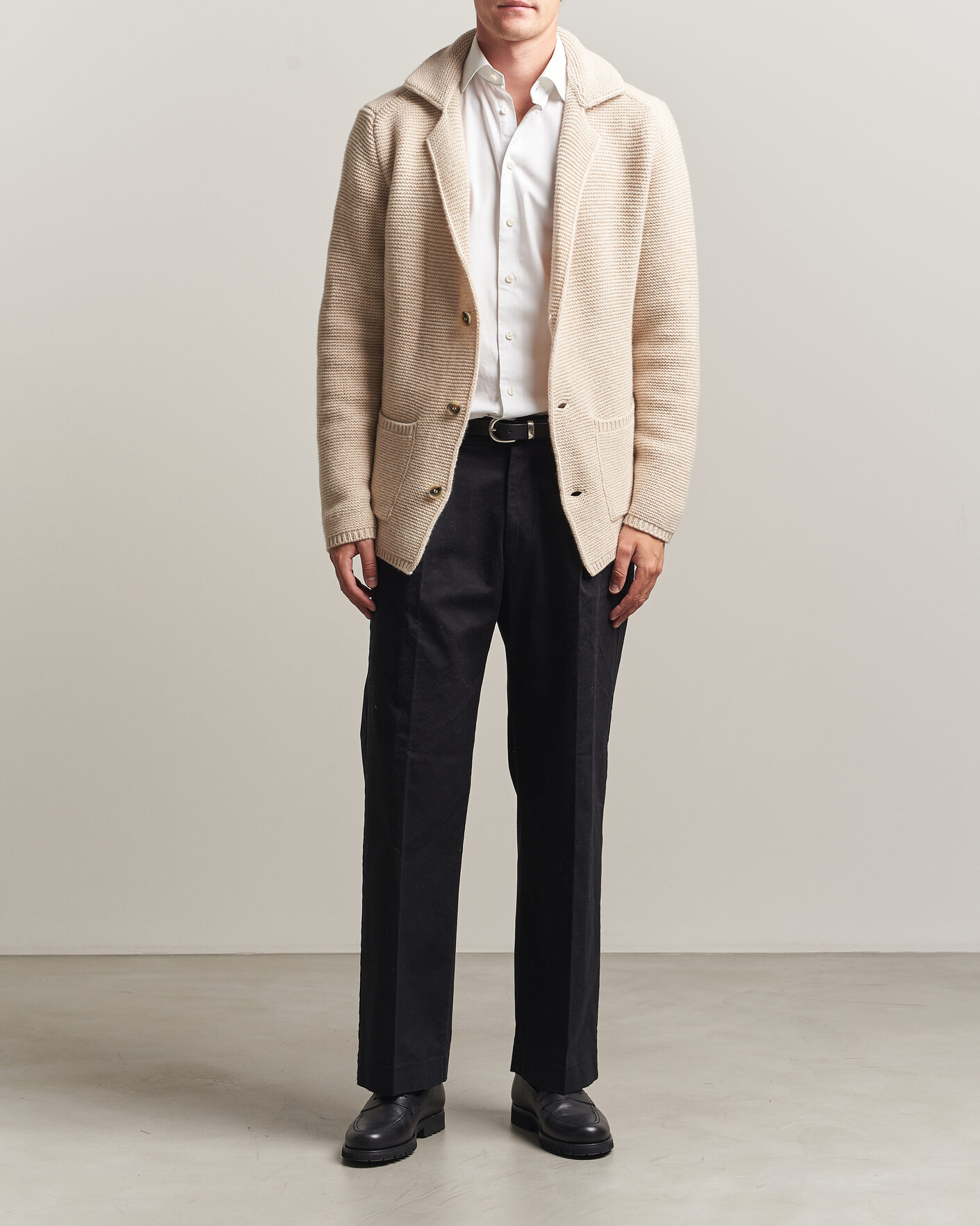 Heren | Truien | Altea | Wool Cardigan Jacket Beige