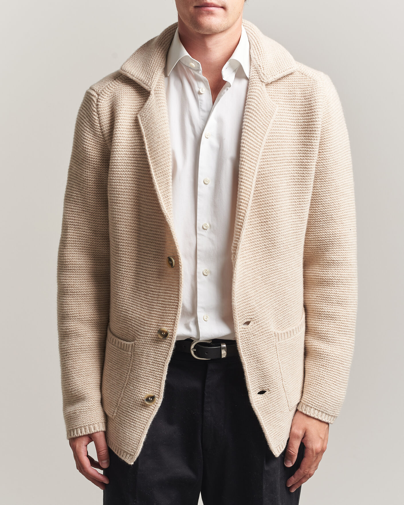 Heren | Truien | Altea | Wool Cardigan Jacket Beige
