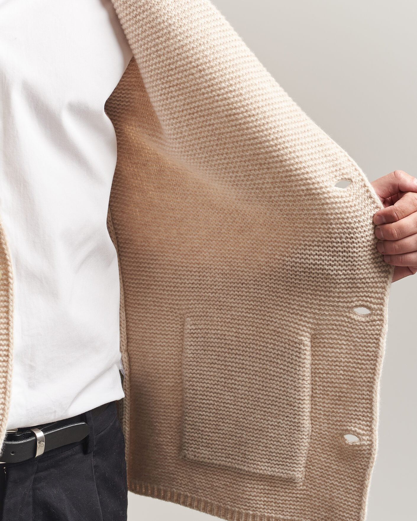 Heren | Truien | Altea | Wool Cardigan Jacket Beige