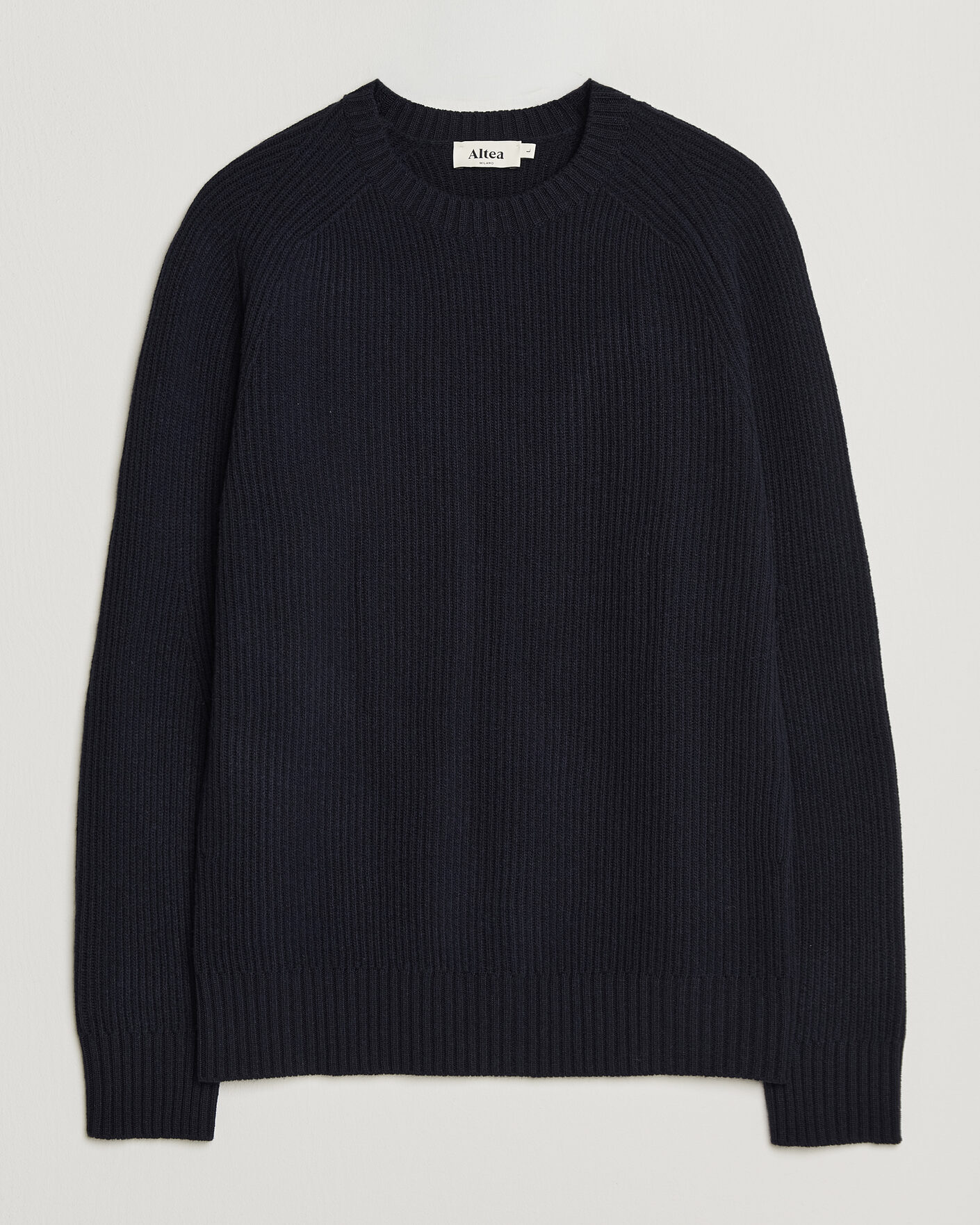Heren | Truien | Altea | Rib Wool Crew Neck Navy