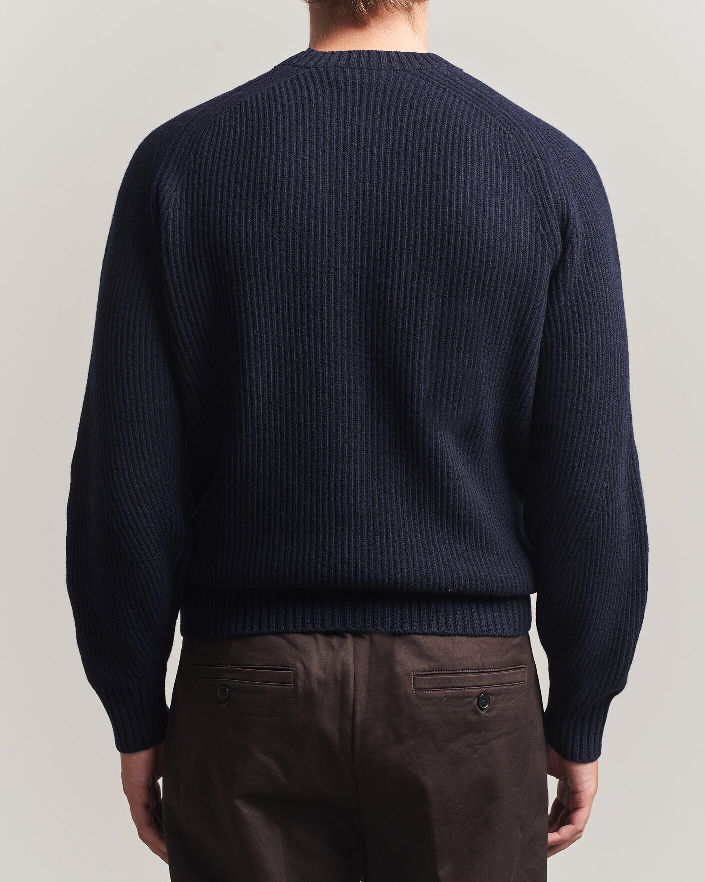 Heren | Truien | Altea | Rib Wool Crew Neck Navy