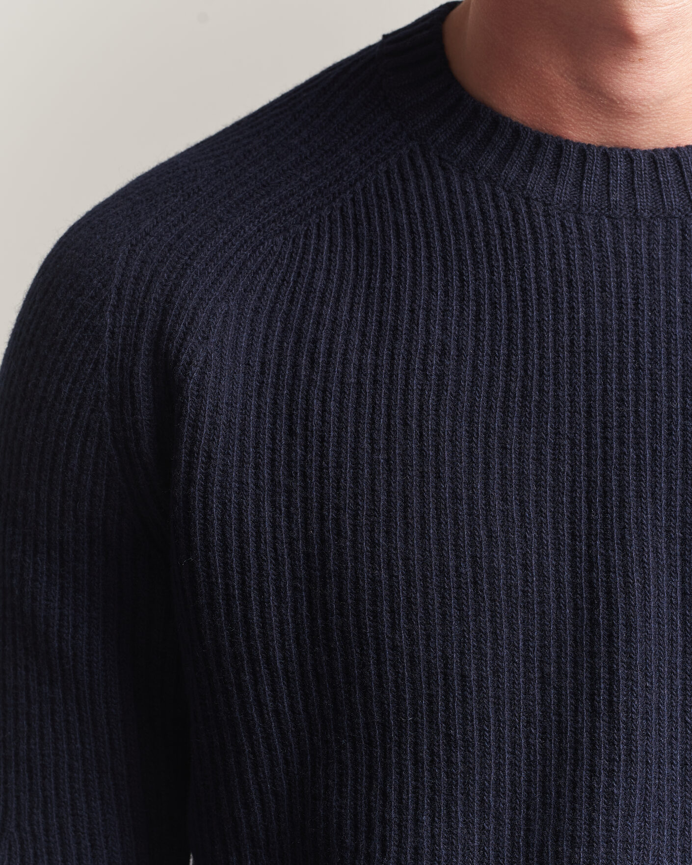 Heren | Truien | Altea | Rib Wool Crew Neck Navy