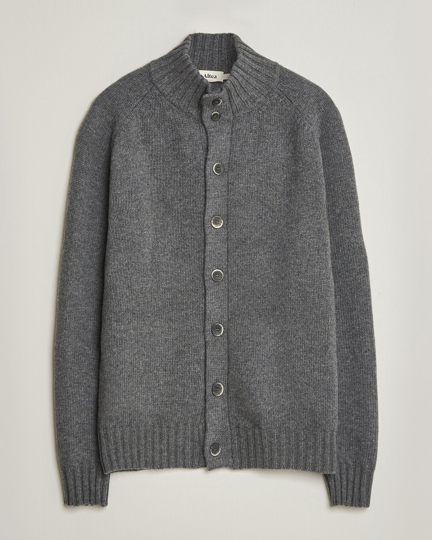 Heren | Truien | Altea | Raglan Sleeve Buttoned Cardigan Grey Melange