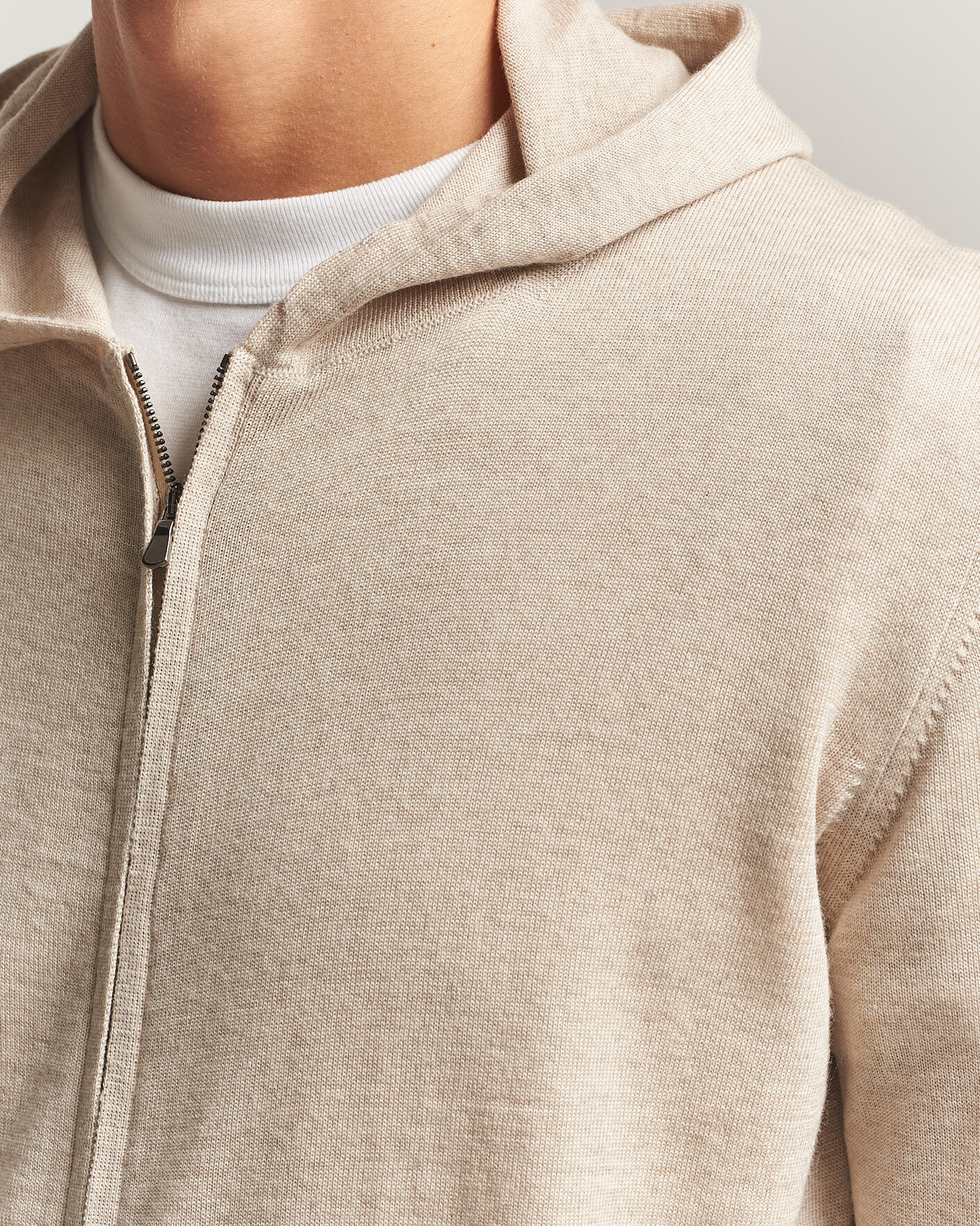 Heren | Truien | Altea | Merino Wool Cardigan Beige
