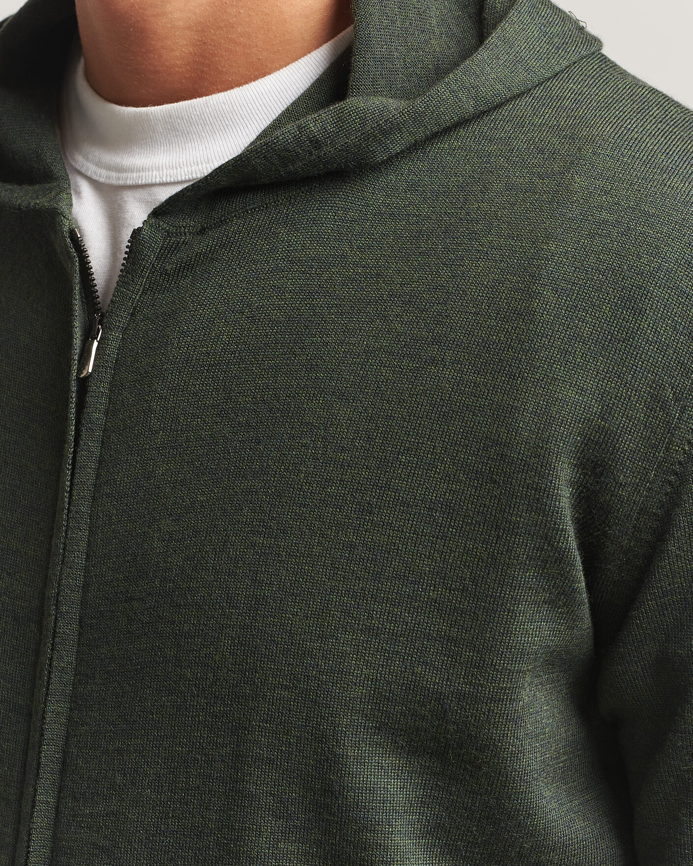 Heren | Truien | Altea | Merino Wool Cardigan Dark Military
