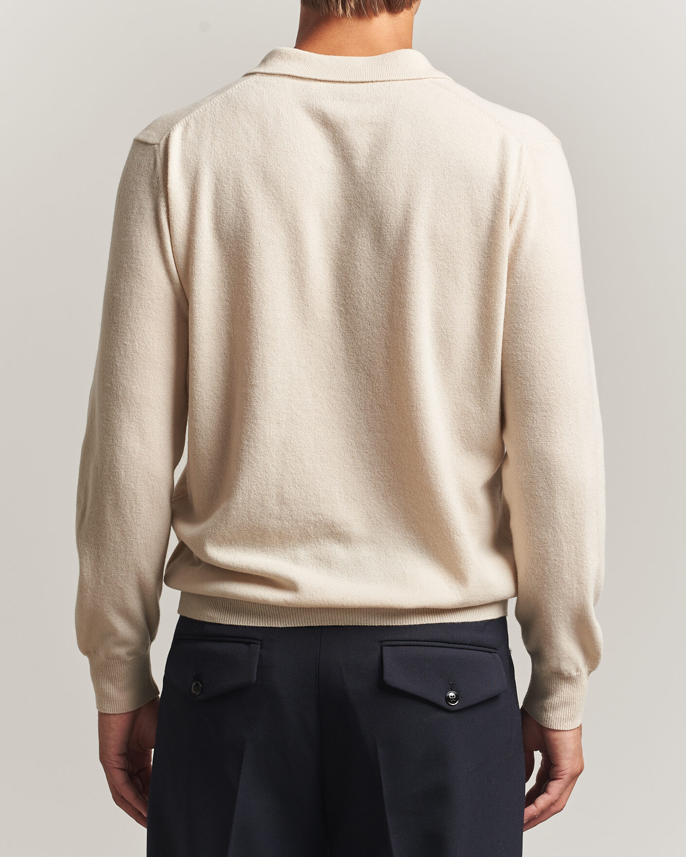 Heren | Truien | Altea | Long Sleeve Knitted Polo Beige