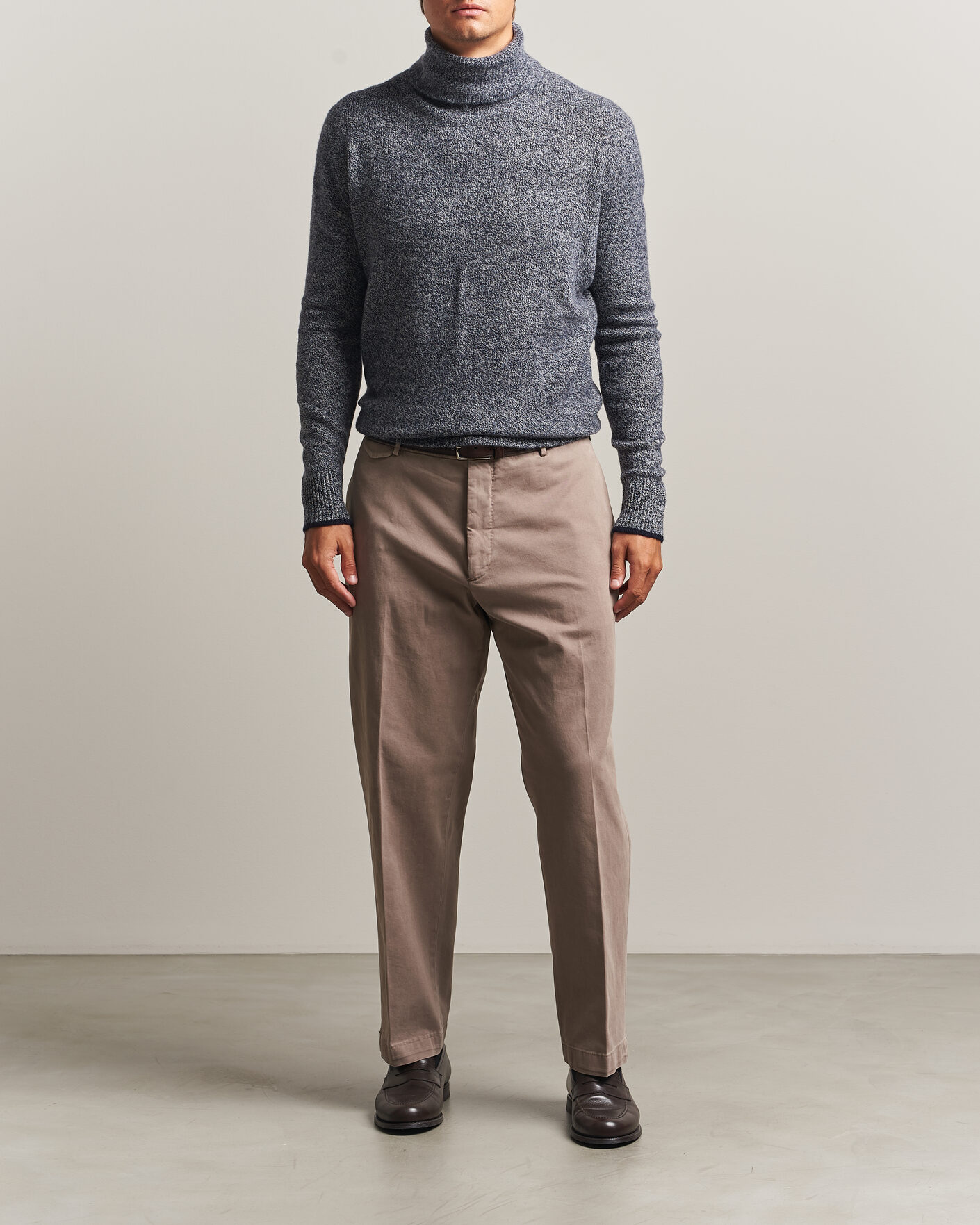 Heren | Truien | Altea | Cloud Cashmere Blend Rollneck Navy Melange