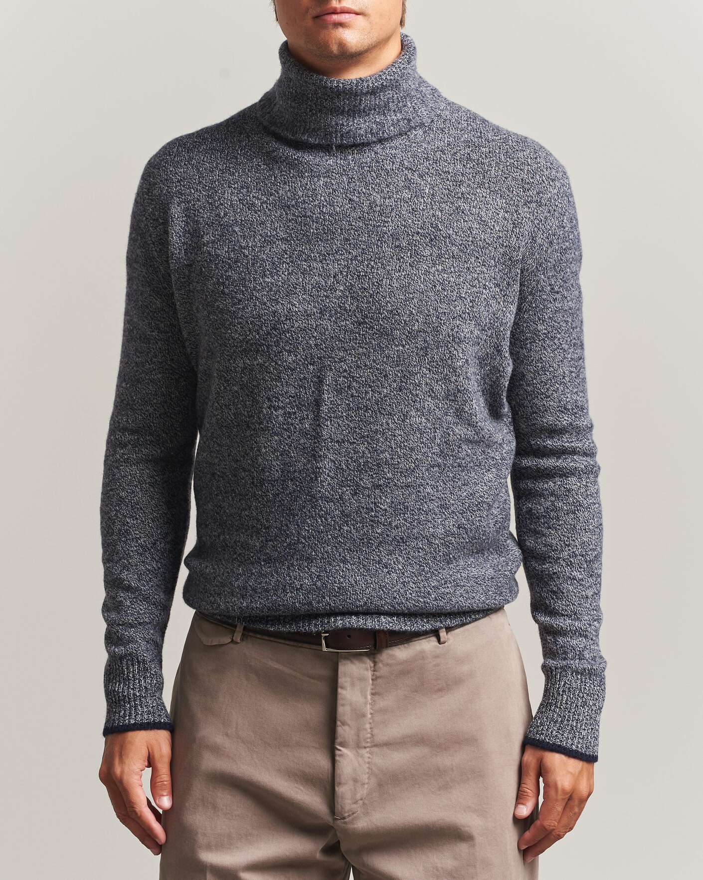 Heren | Truien | Altea | Cloud Cashmere Blend Rollneck Navy Melange