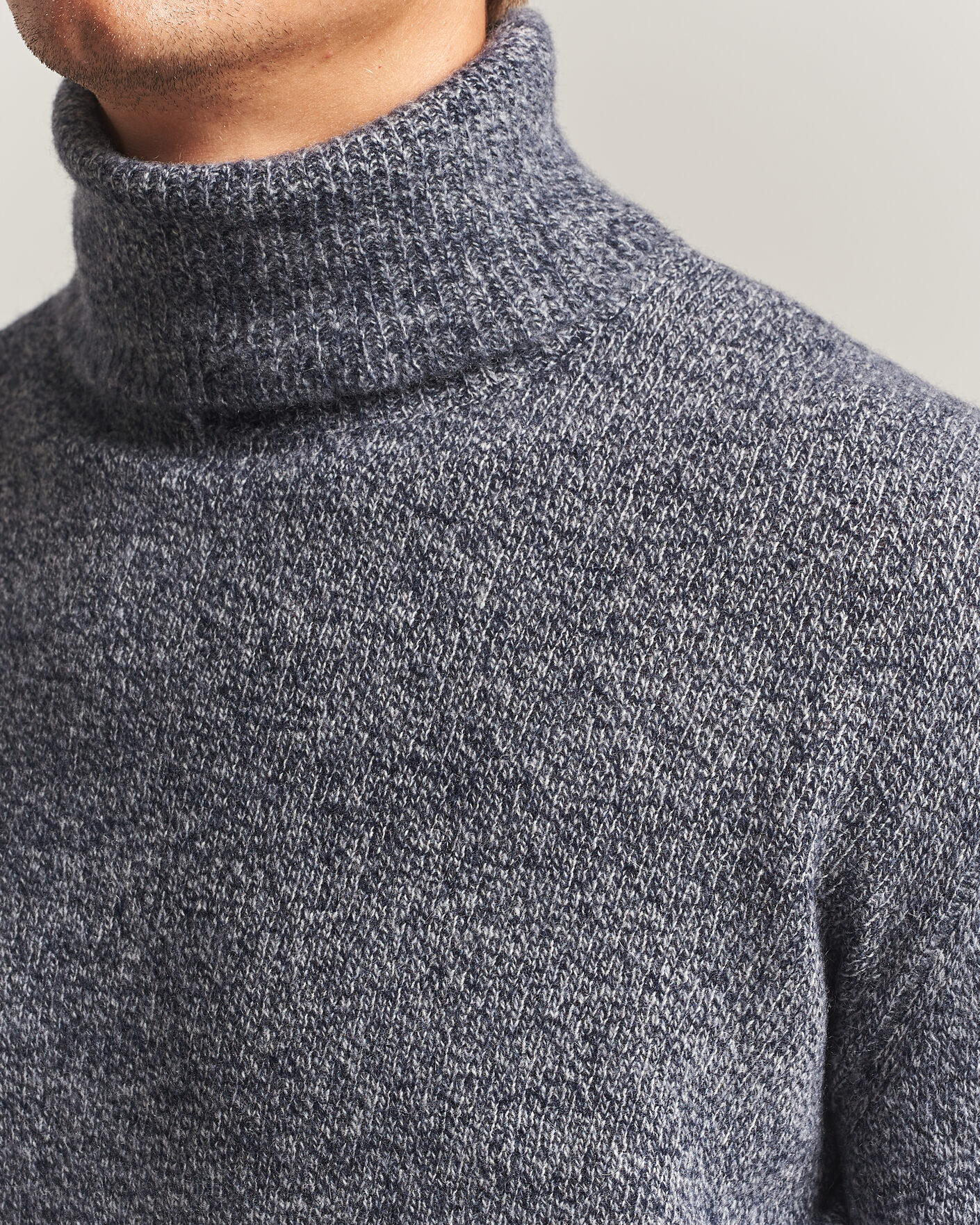 Heren | Truien | Altea | Cloud Cashmere Blend Rollneck Navy Melange