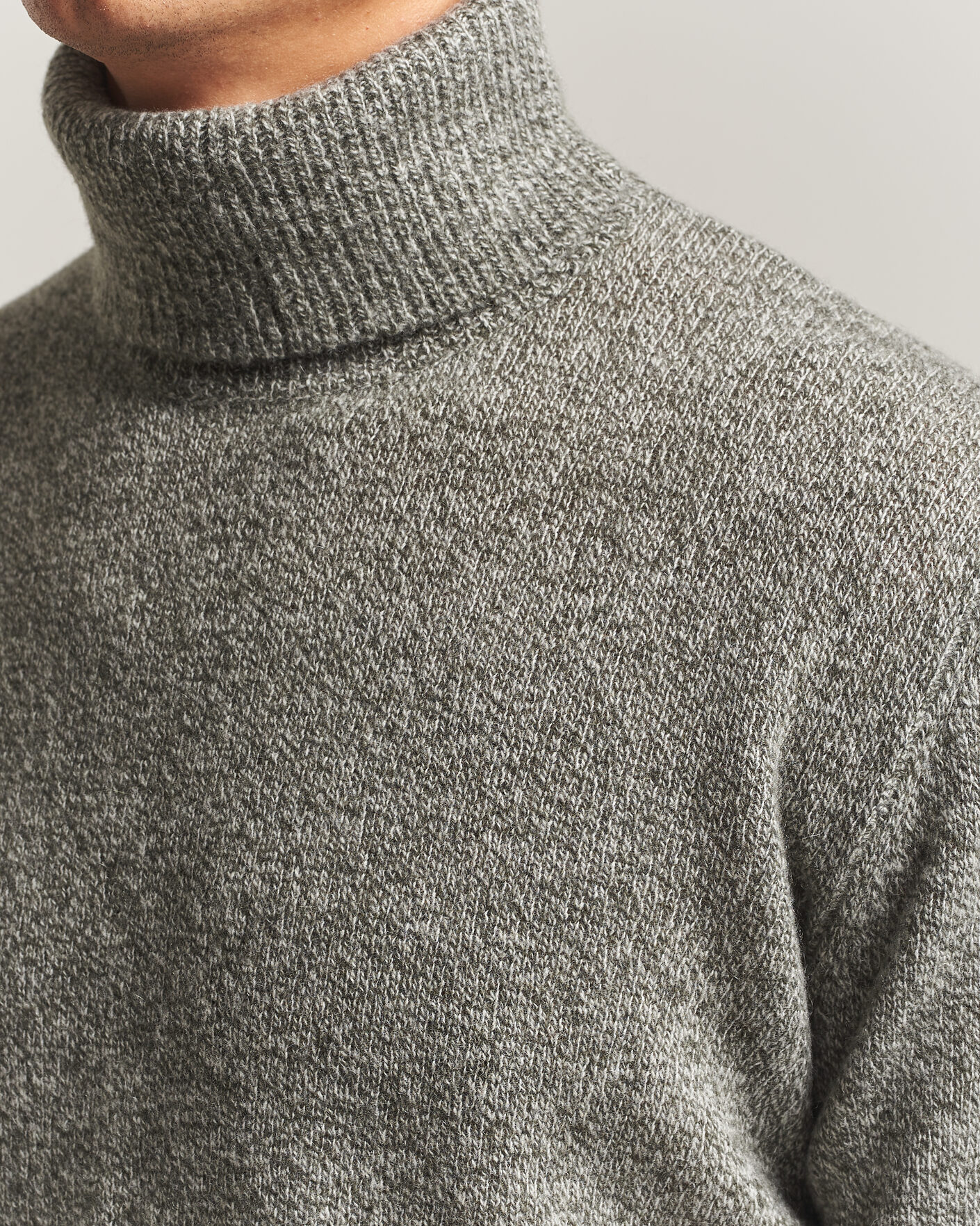 Heren | Truien | Altea | Cloud Cashmere Blend Rollneck Green Melange