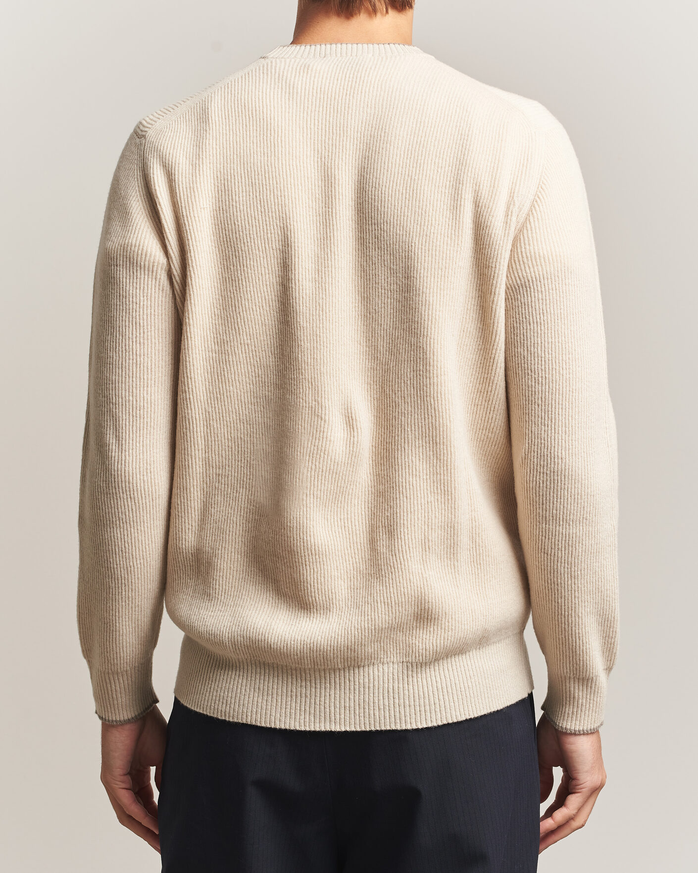 Heren | Truien | Altea | Rib Wool Raglan Sweater Cream