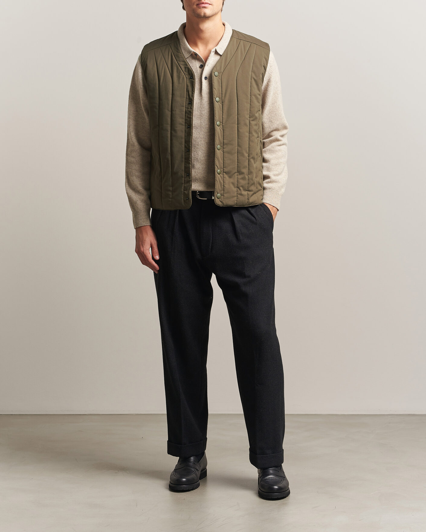 Heren | Gilets | Aspesi | Quilted Liner Military