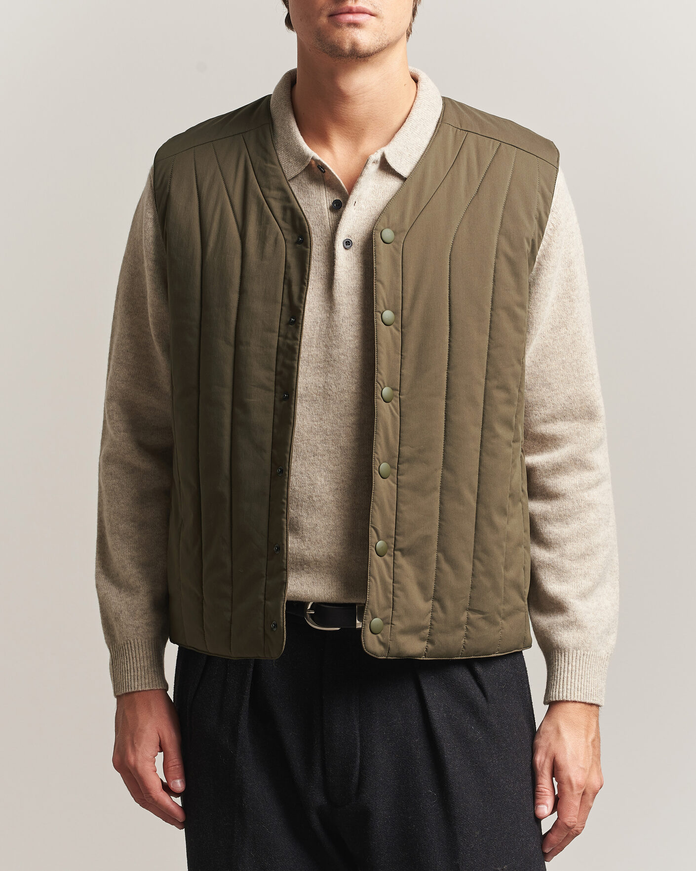 Heren | Gilets | Aspesi | Quilted Liner Military