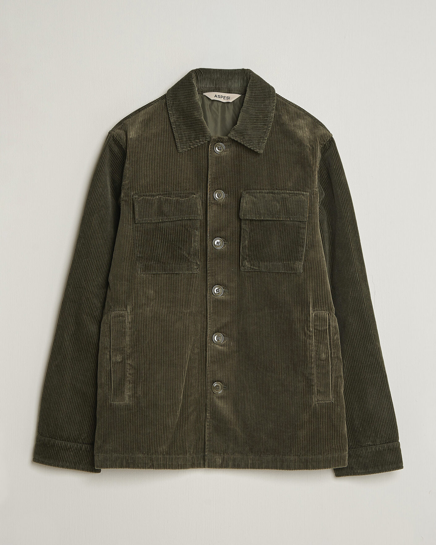 Heren | Jassen | Aspesi | Tigre Corduroy Shirt Jacket Military