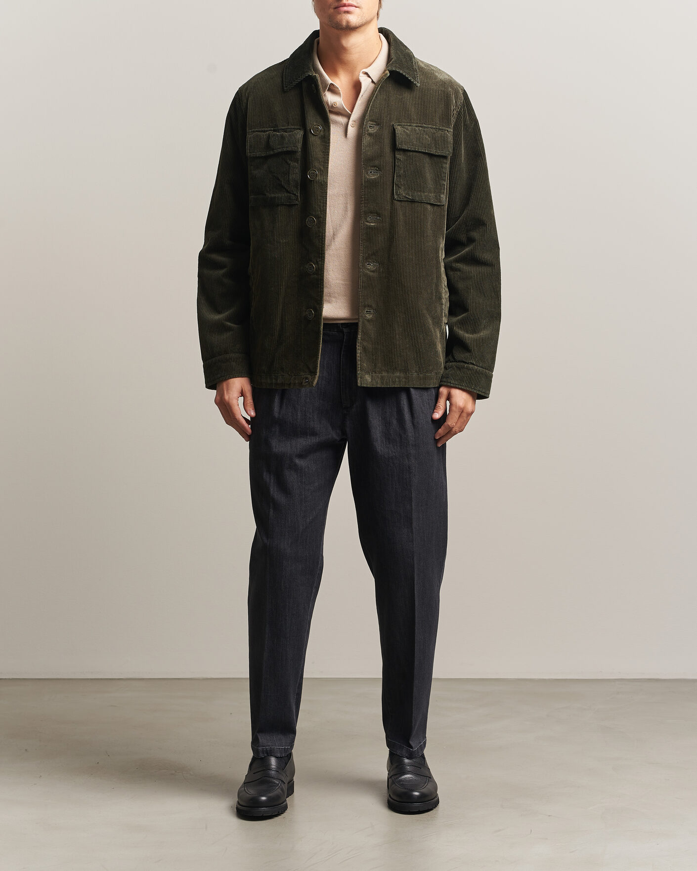 Heren | Jassen | Aspesi | Tigre Corduroy Shirt Jacket Military