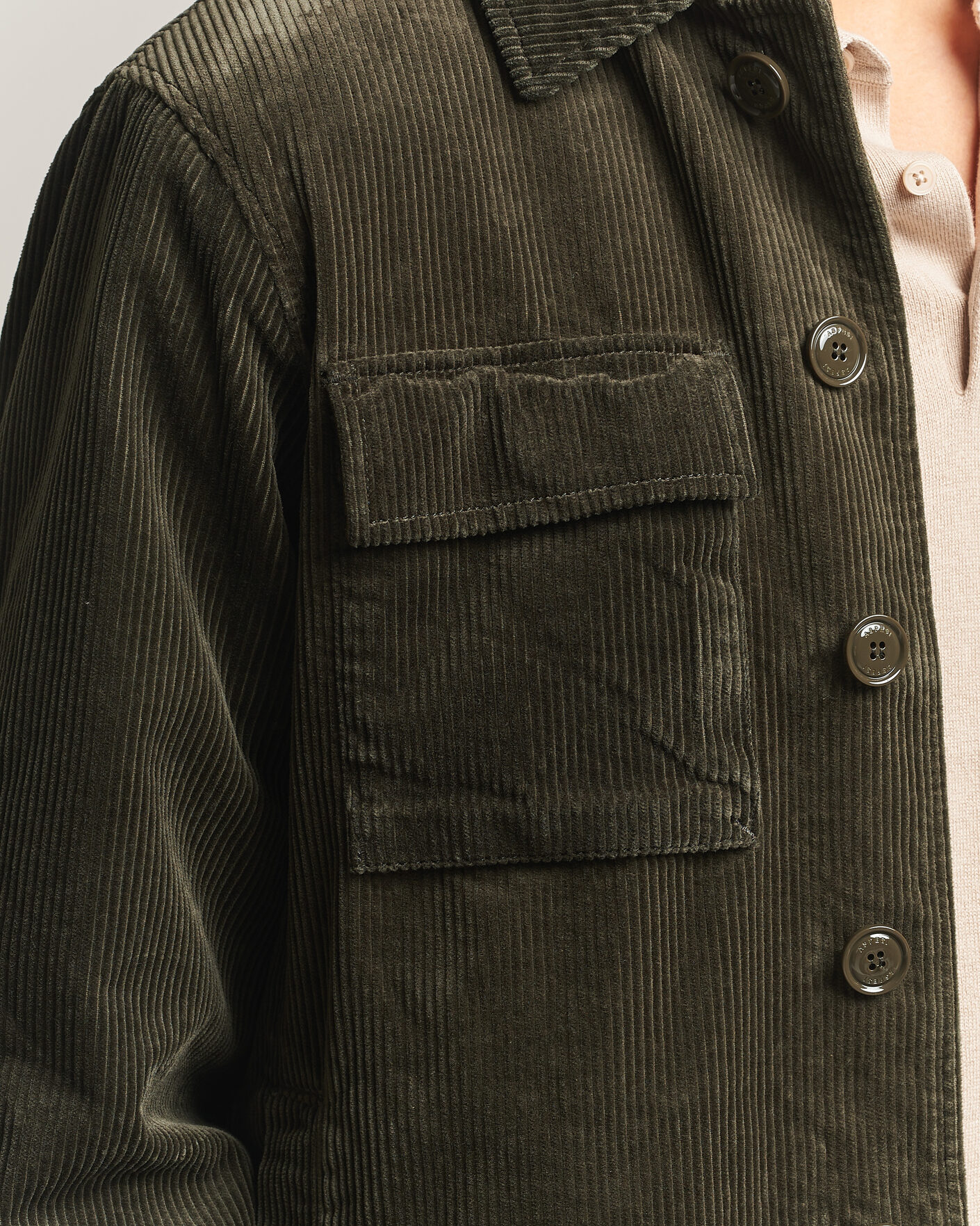Heren | Jassen | Aspesi | Tigre Corduroy Shirt Jacket Military
