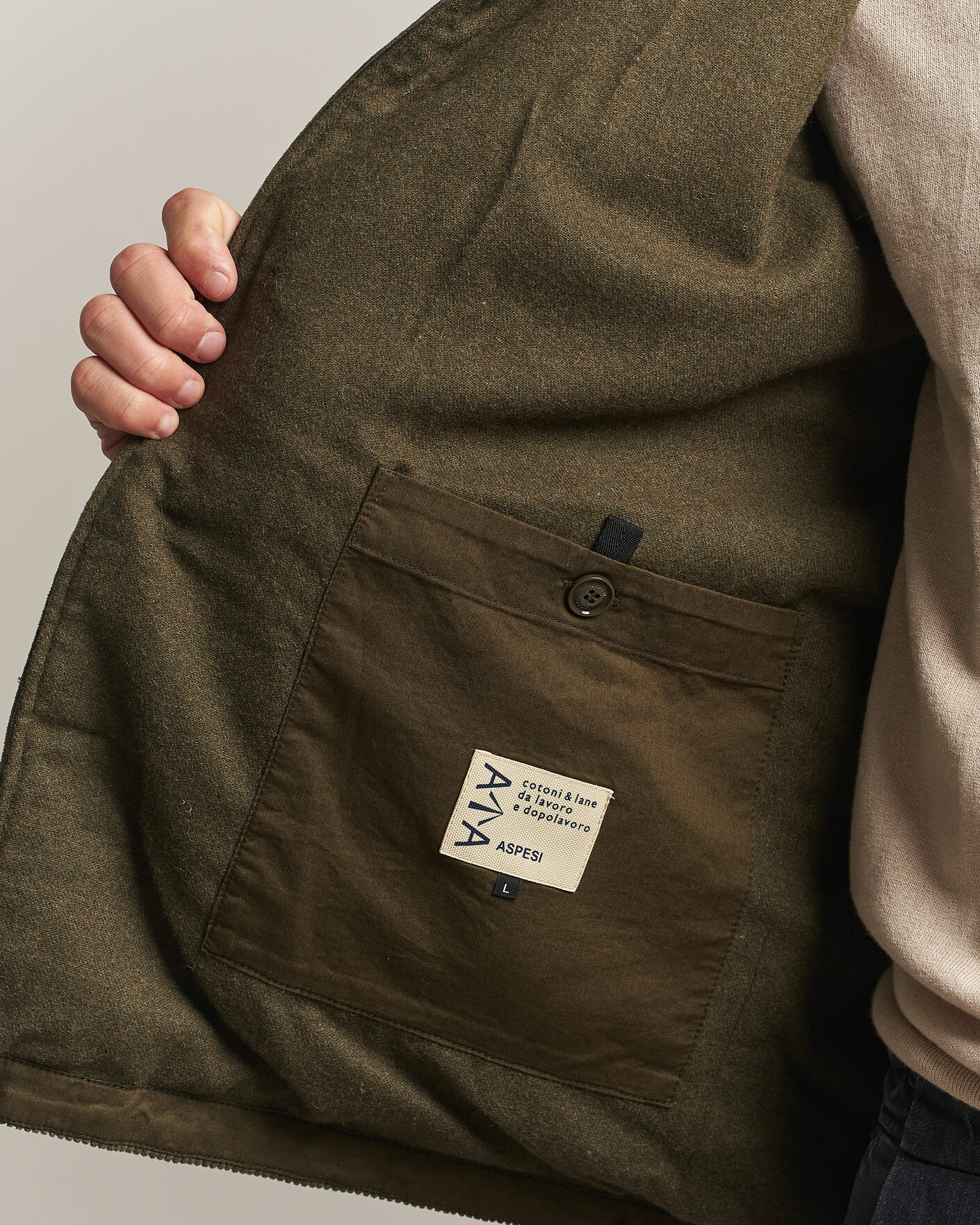 Heren | Jassen | Aspesi | Tigre Corduroy Shirt Jacket Military