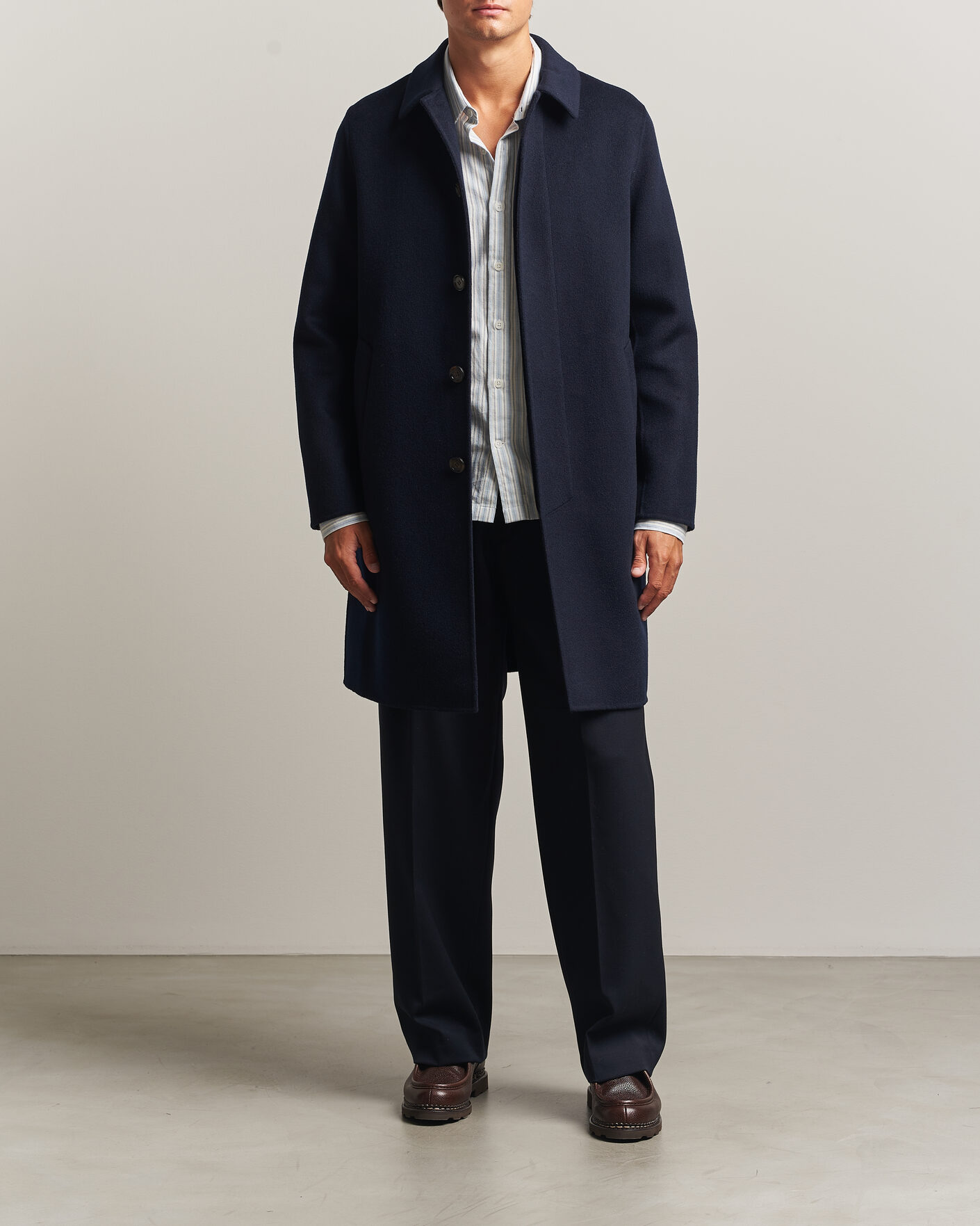 Heren | Jassen | Aspesi | Double Wool Coat Navy