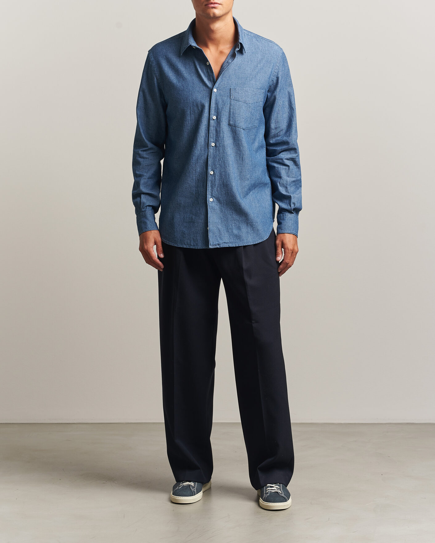 Heren | Overhemden | Aspesi | Chambray Shirt Blue Denim
