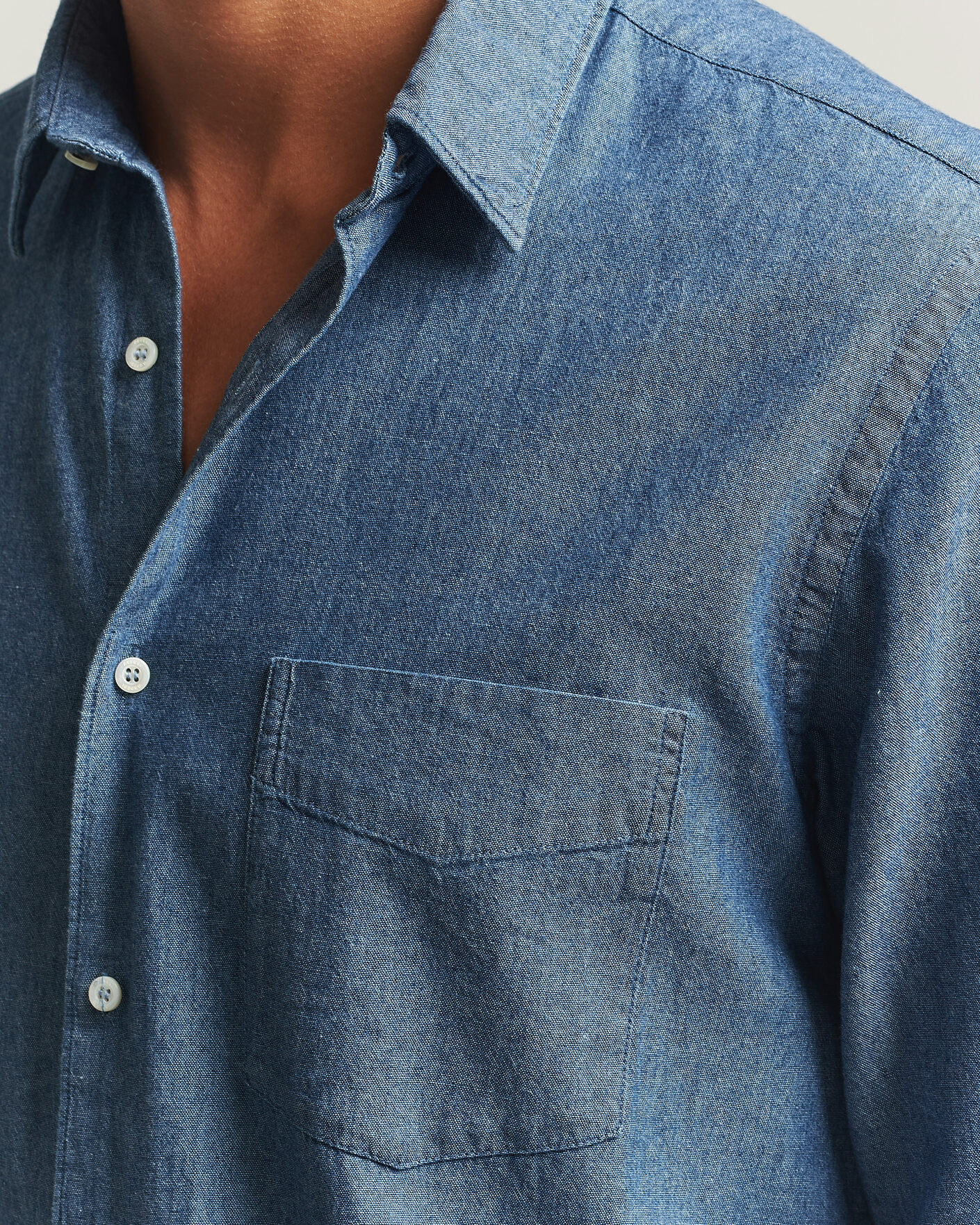 Heren | Overhemden | Aspesi | Chambray Shirt Blue Denim