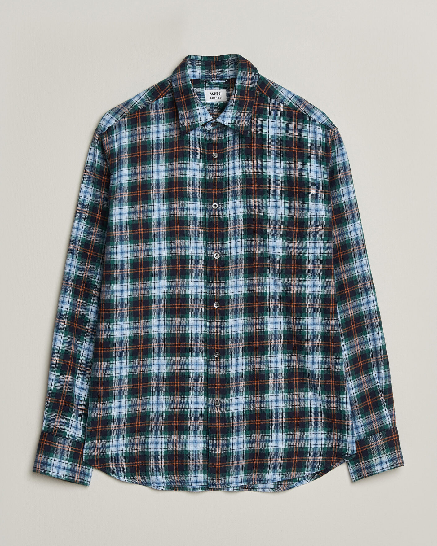 Heren | Overhemden | Aspesi | Flannel Shirt Blue Check