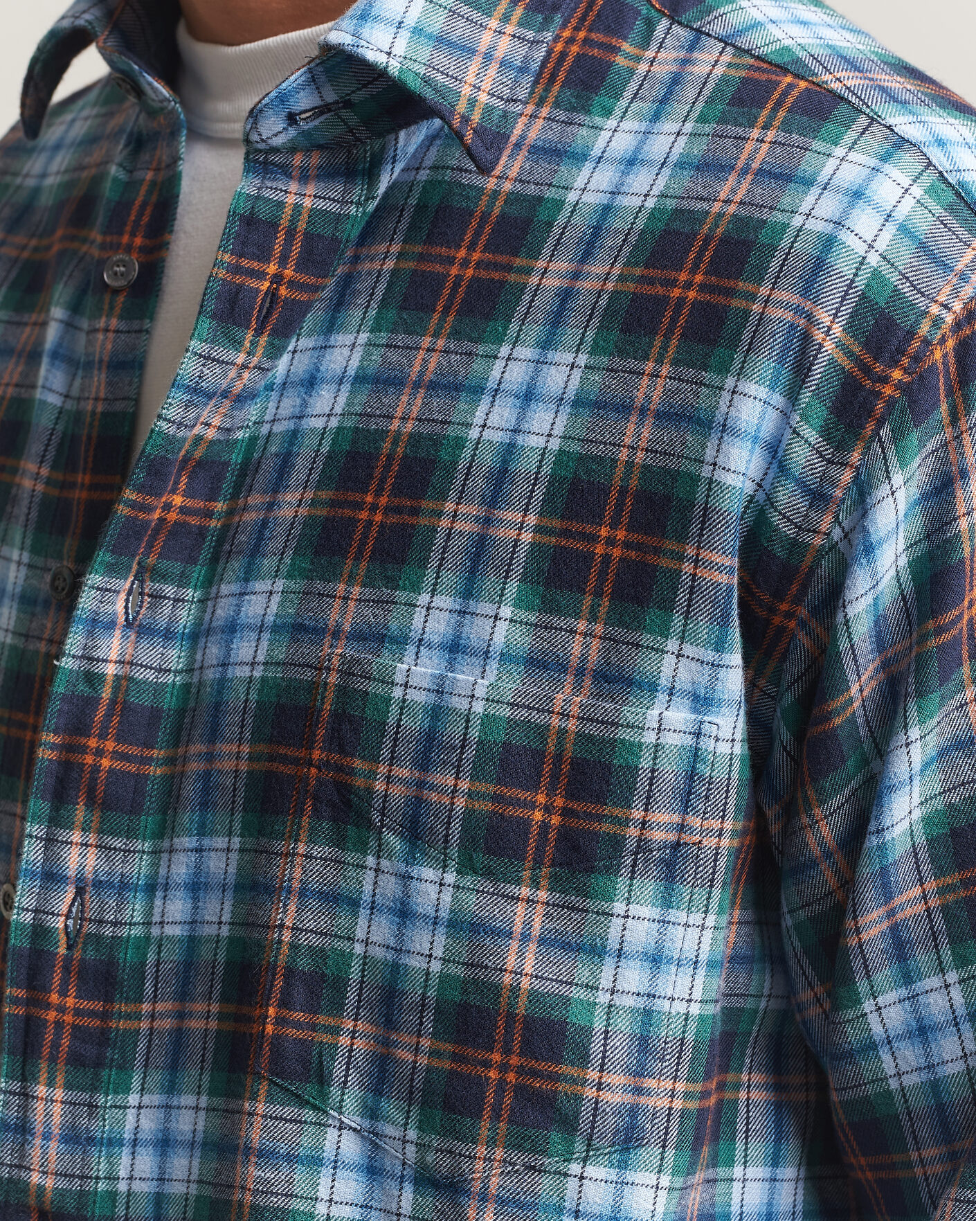 Heren | Overhemden | Aspesi | Flannel Shirt Blue Check