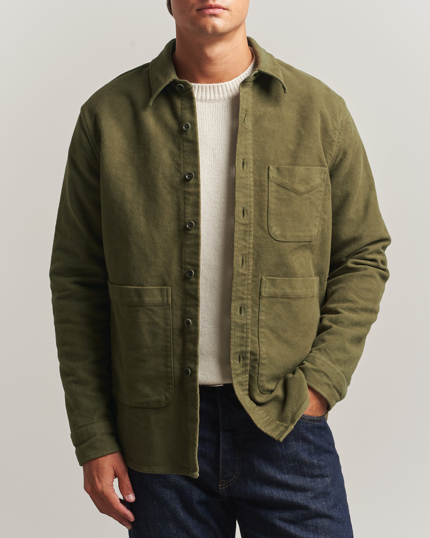 Heren | Overhemden | Aspesi | Moleskine Utility Shirt Military