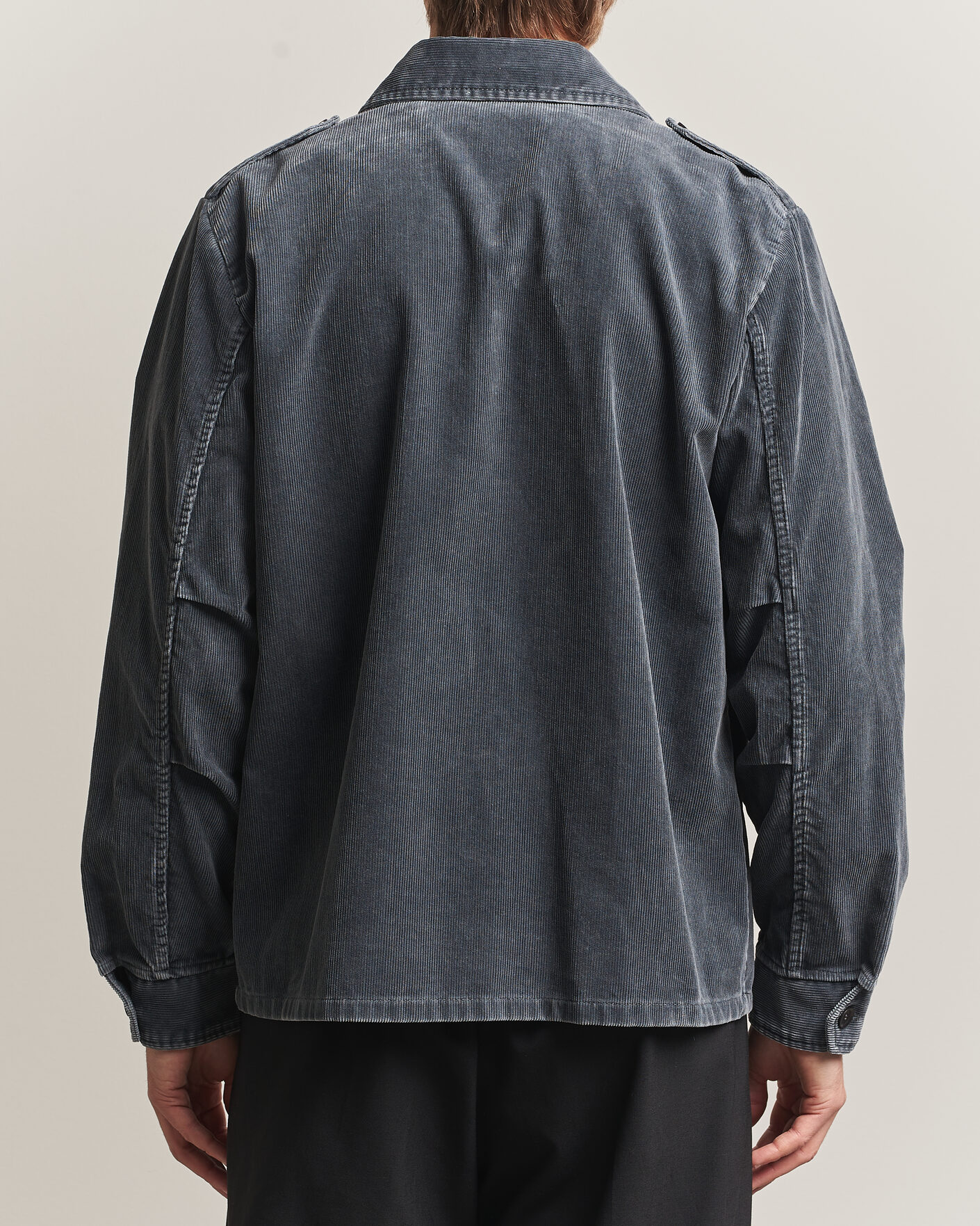 Heren | Overhemden | Aspesi | Double Pocket Corduroy Overshirt Washed Black