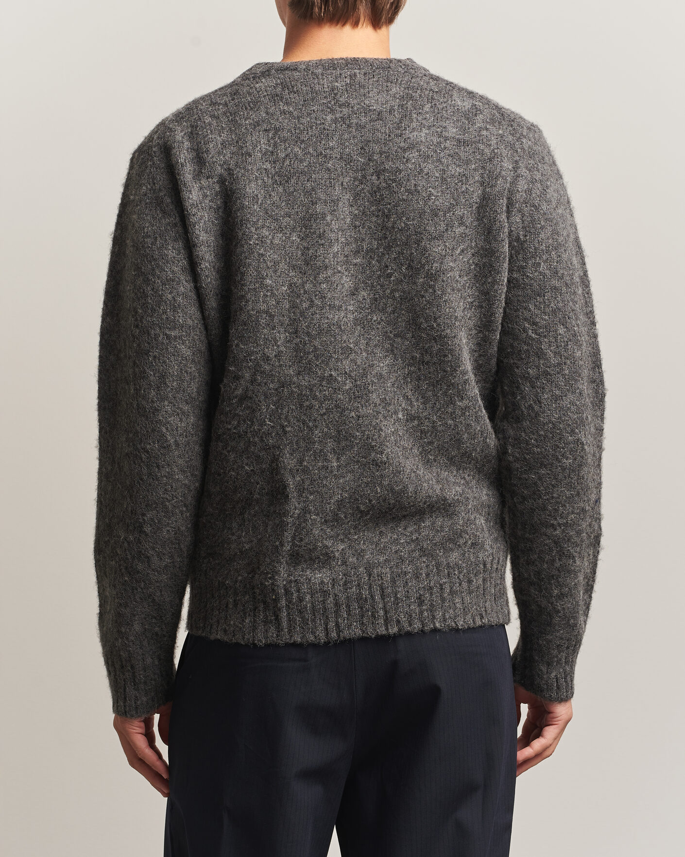 Heren | Truien | Aspesi | Brushed Shetland Sweater Grey Melange