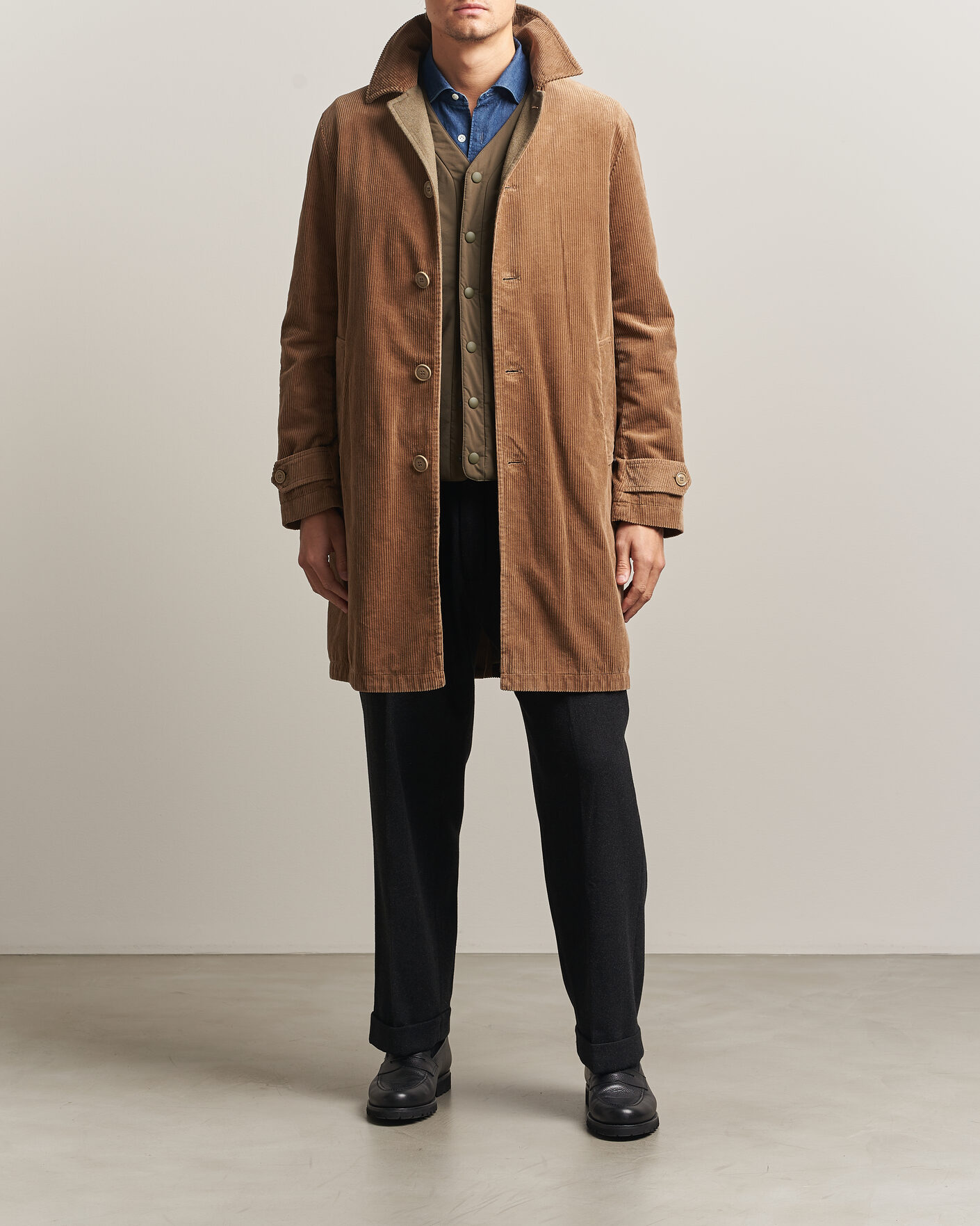 Heren | Jassen | Aspesi | Corduroy Raglan Coat Beige