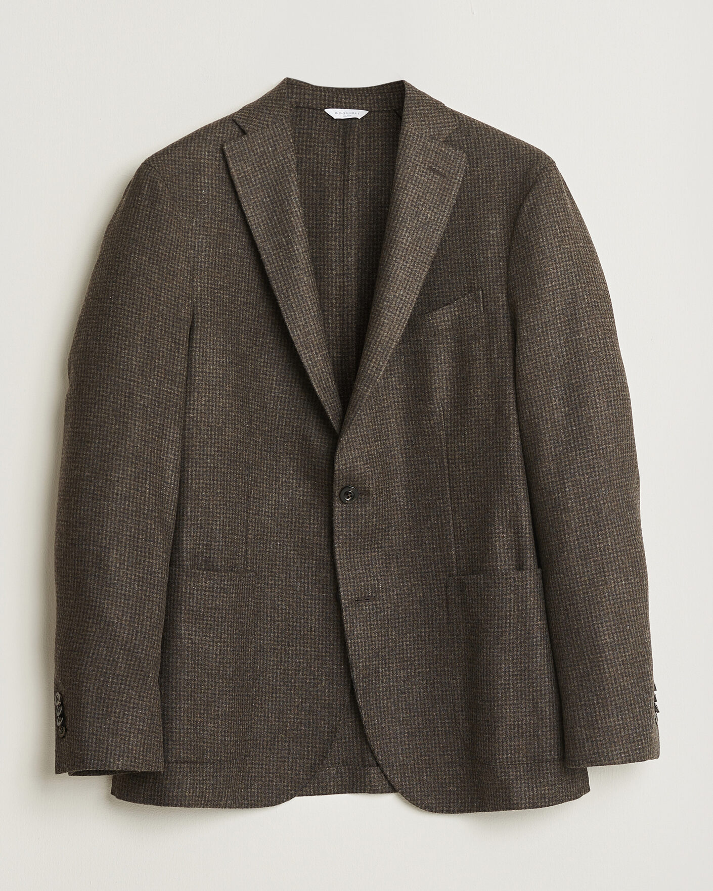 Heren | Blazers | Boglioli | K Jacket Wool Houndstooth Blazer Dark Brown