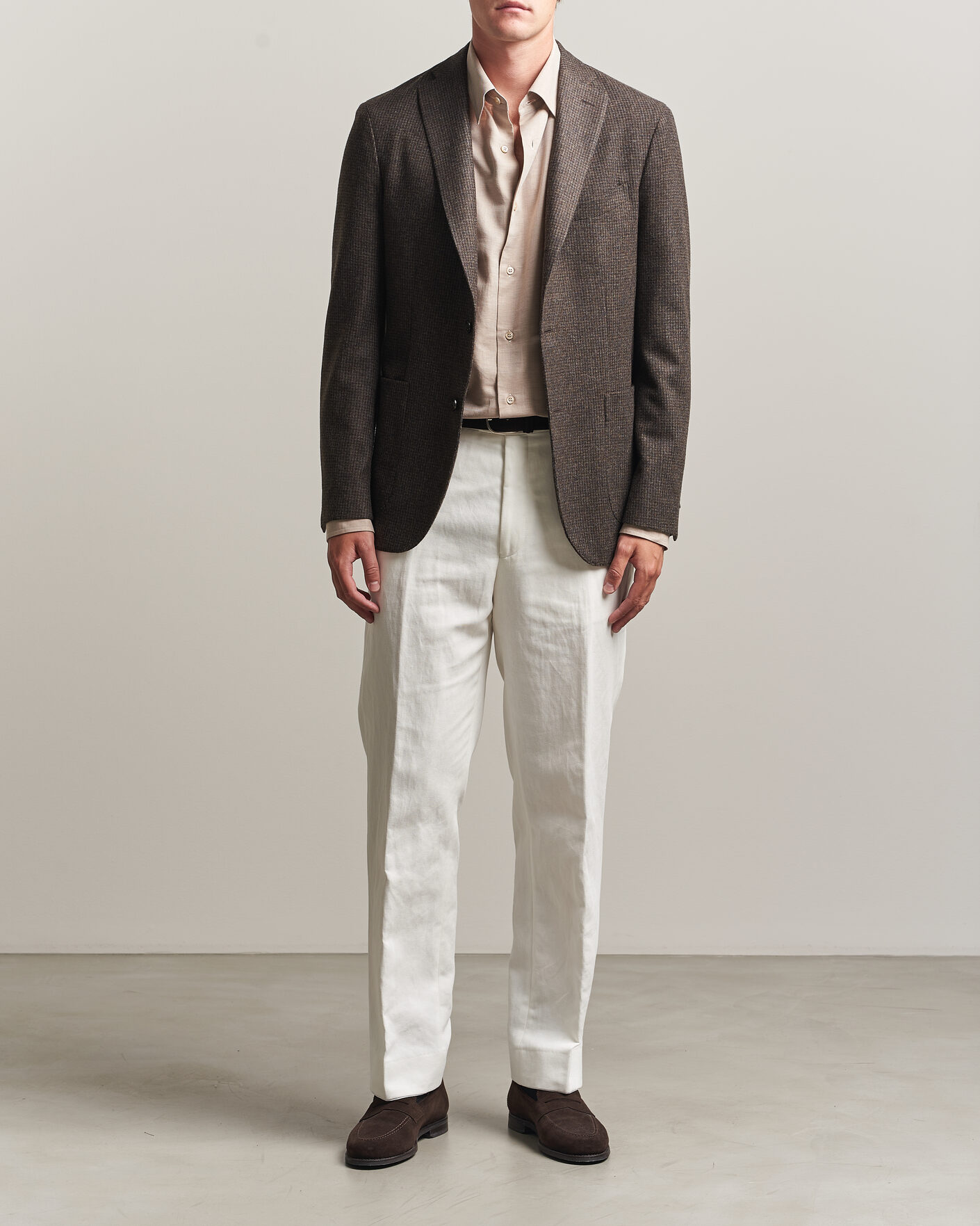 Heren | Blazers | Boglioli | K Jacket Wool Houndstooth Blazer Dark Brown
