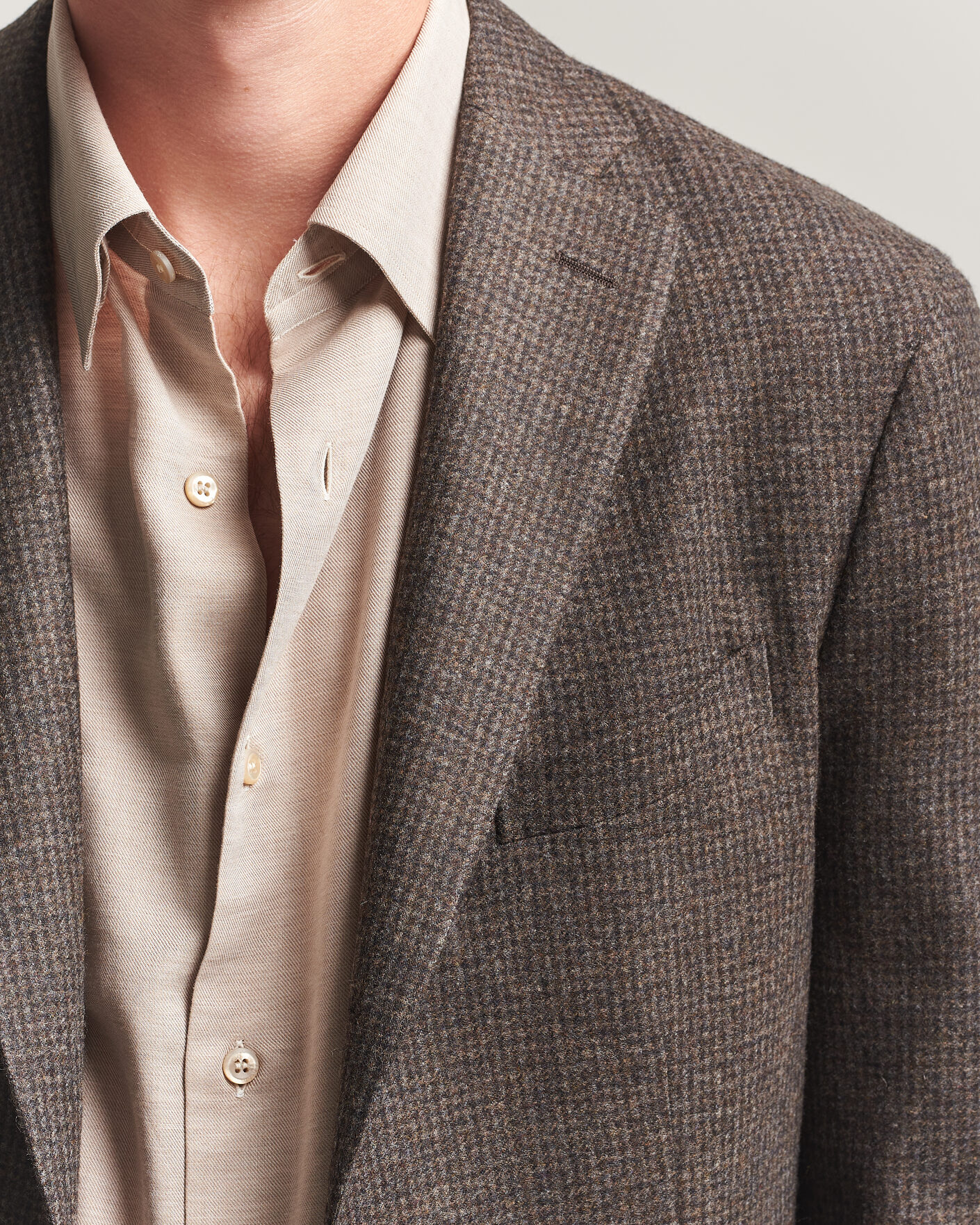 Heren | Blazers | Boglioli | K Jacket Wool Houndstooth Blazer Dark Brown