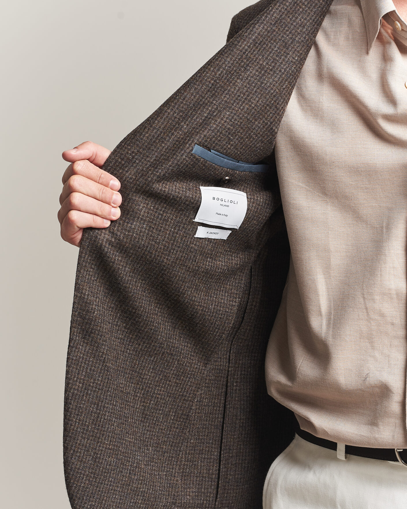 Heren | Blazers | Boglioli | K Jacket Wool Houndstooth Blazer Dark Brown