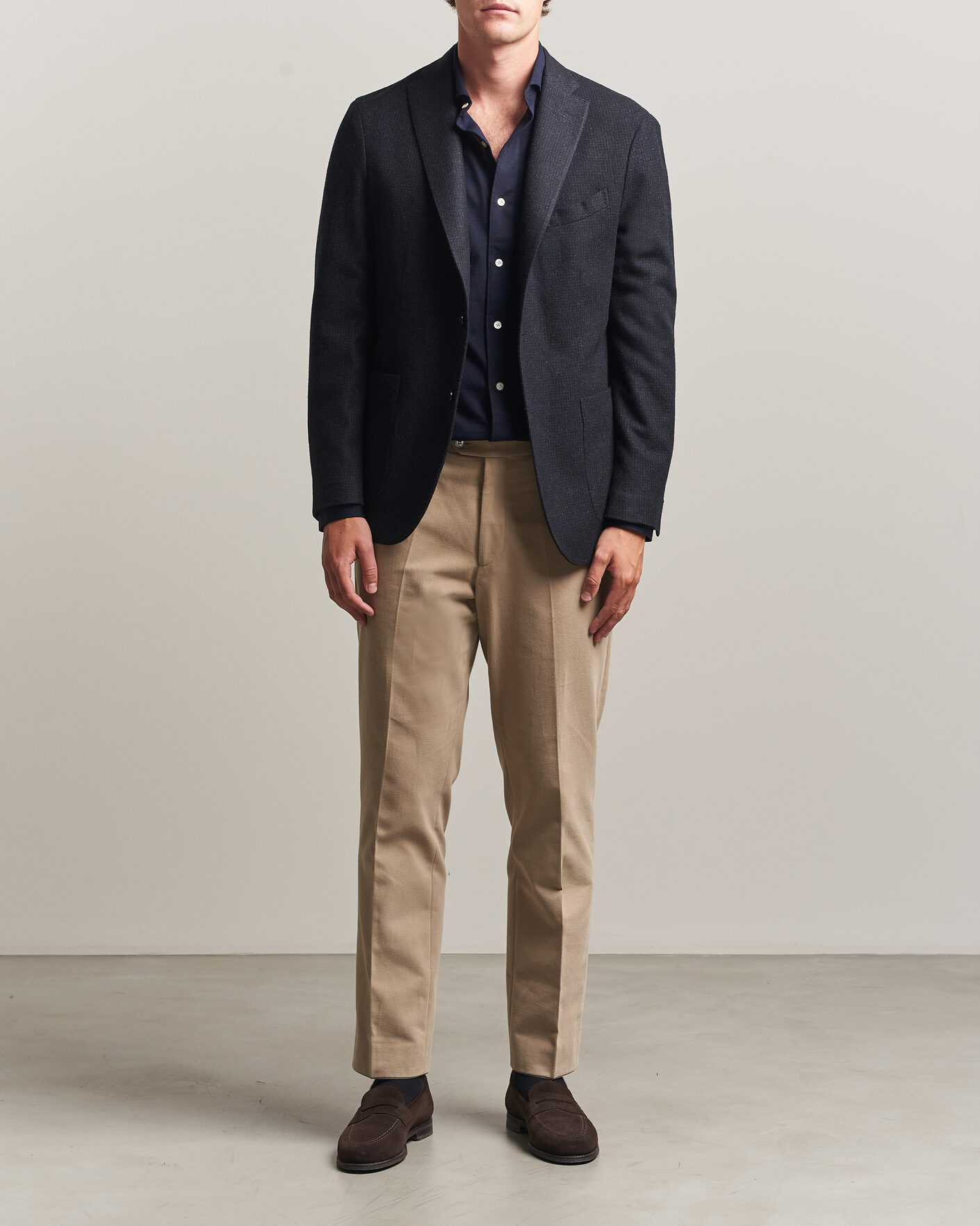 Heren | Blazers | Boglioli | K Jacket Wool Houndstooth Blazer Navy