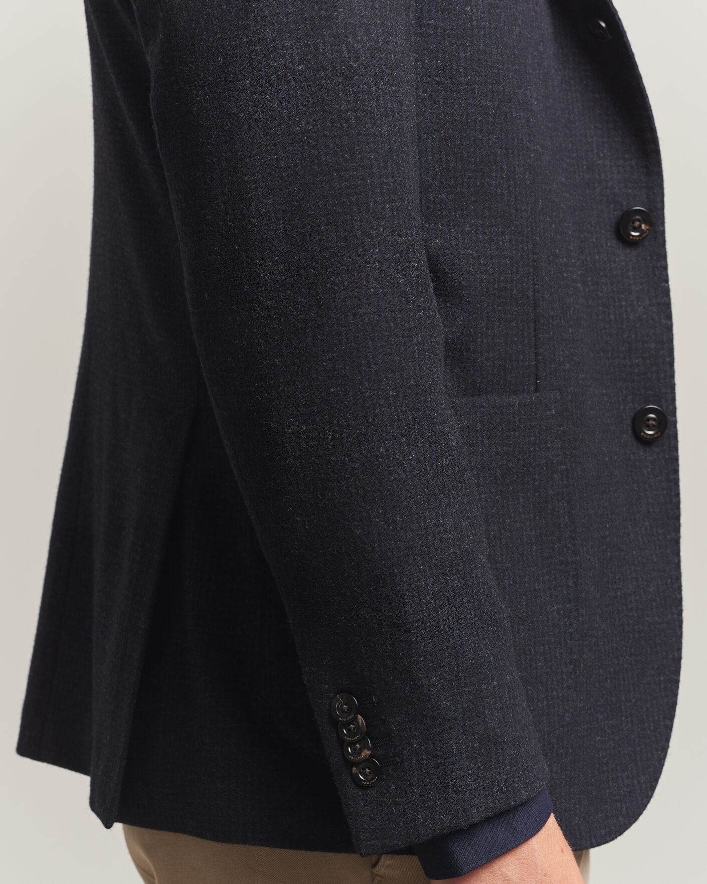 Heren | Blazers | Boglioli | K Jacket Wool Houndstooth Blazer Navy