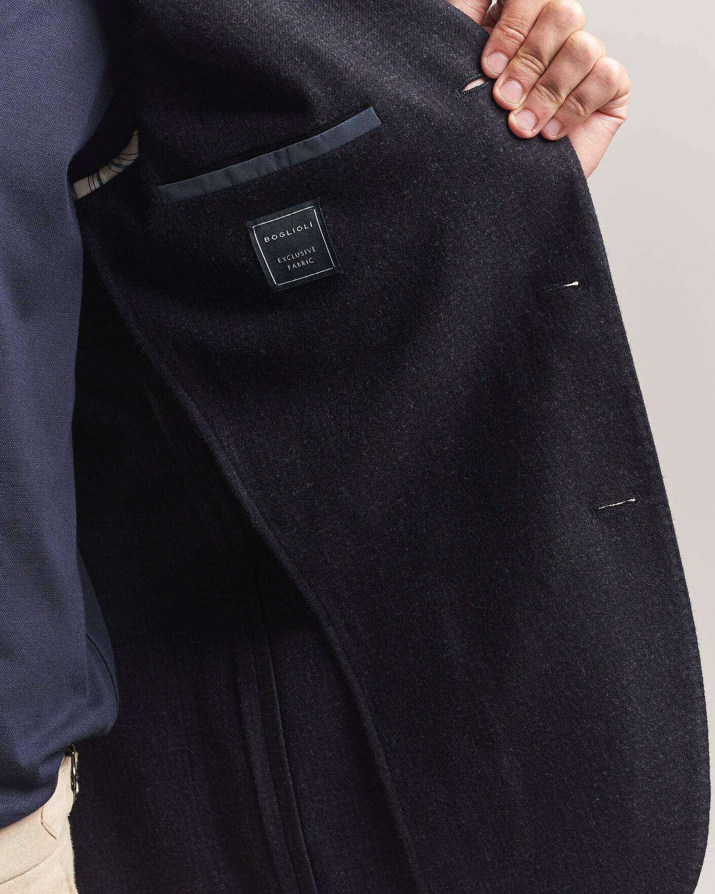 Heren | Blazers | Boglioli | K Jacket Wool Houndstooth Blazer Navy