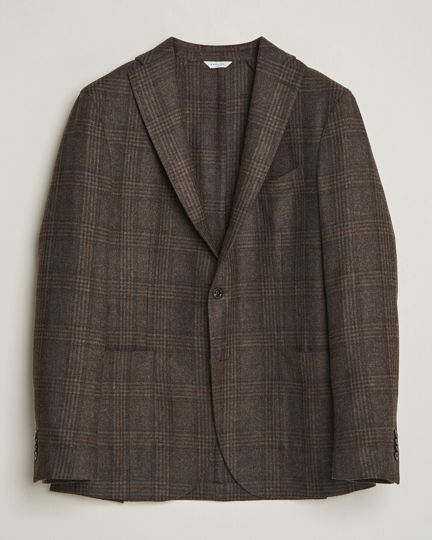 Heren | Blazers | Boglioli | K Jacket Wool Check Blazer Dark Brown