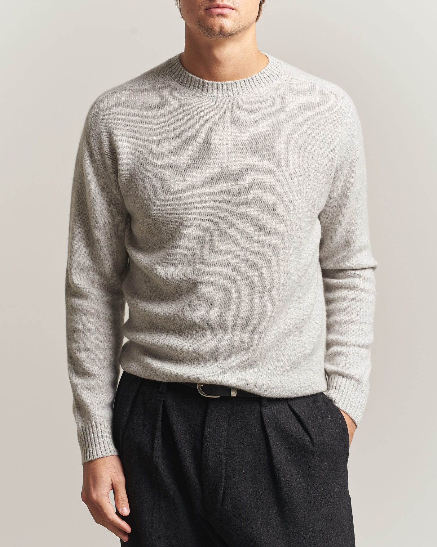 Heren | Truien | Boglioli | Cloud Cashmere Crew Neck Light Grey